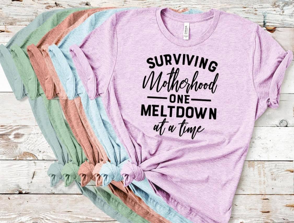 Surviving Motherhood One Meltdown at a Time T-Shirt