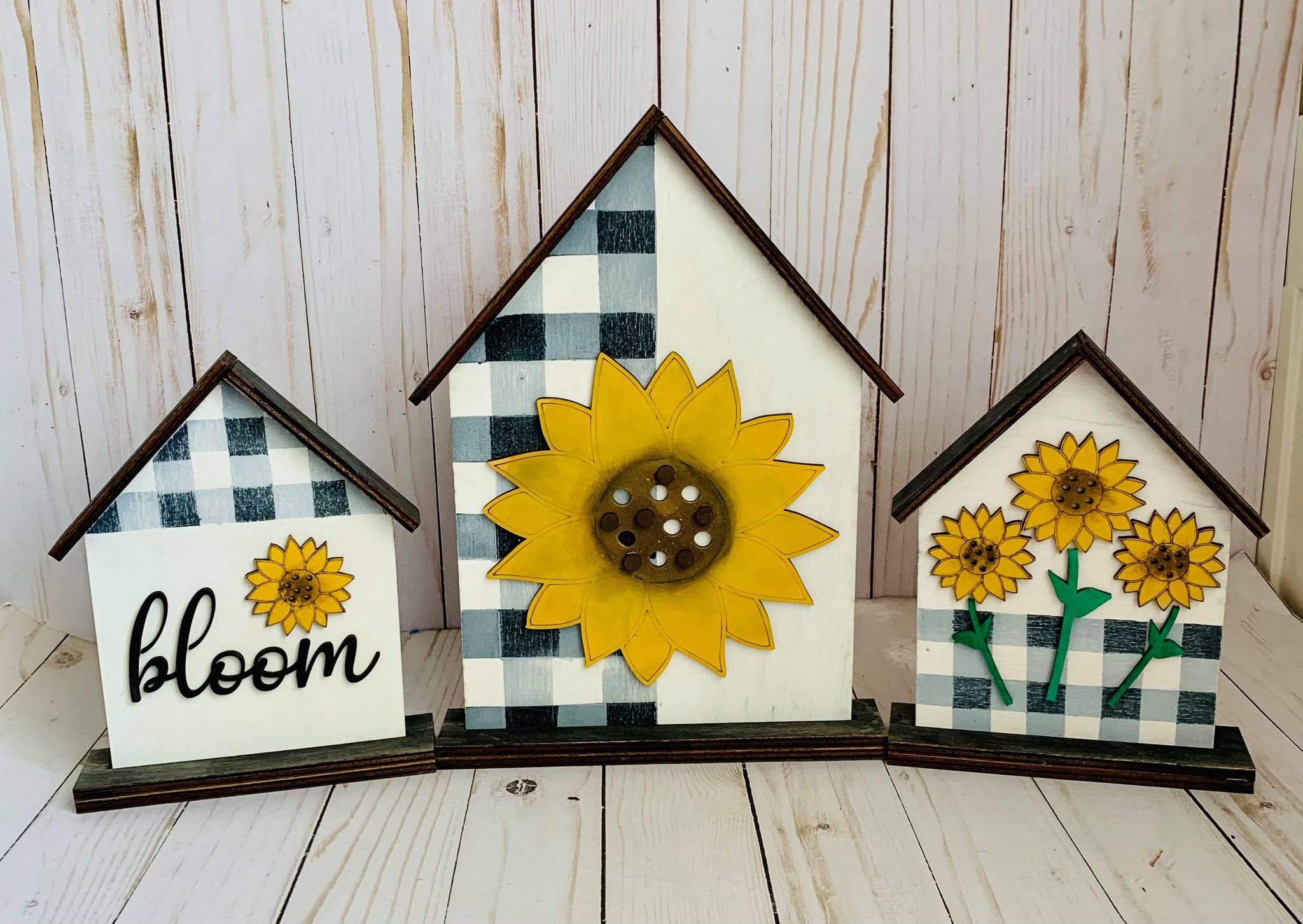 DIY Wooden Sign Kit - Set of Sunflower Houses