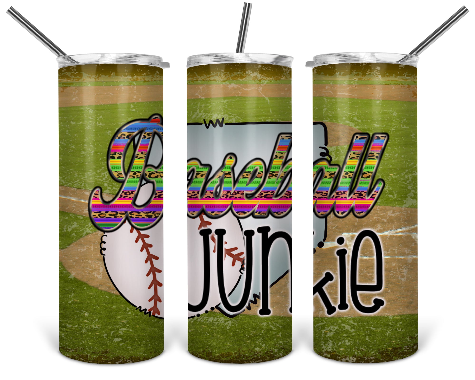Baseball Junkie 20 oz Skinny Sublimation Tumbler