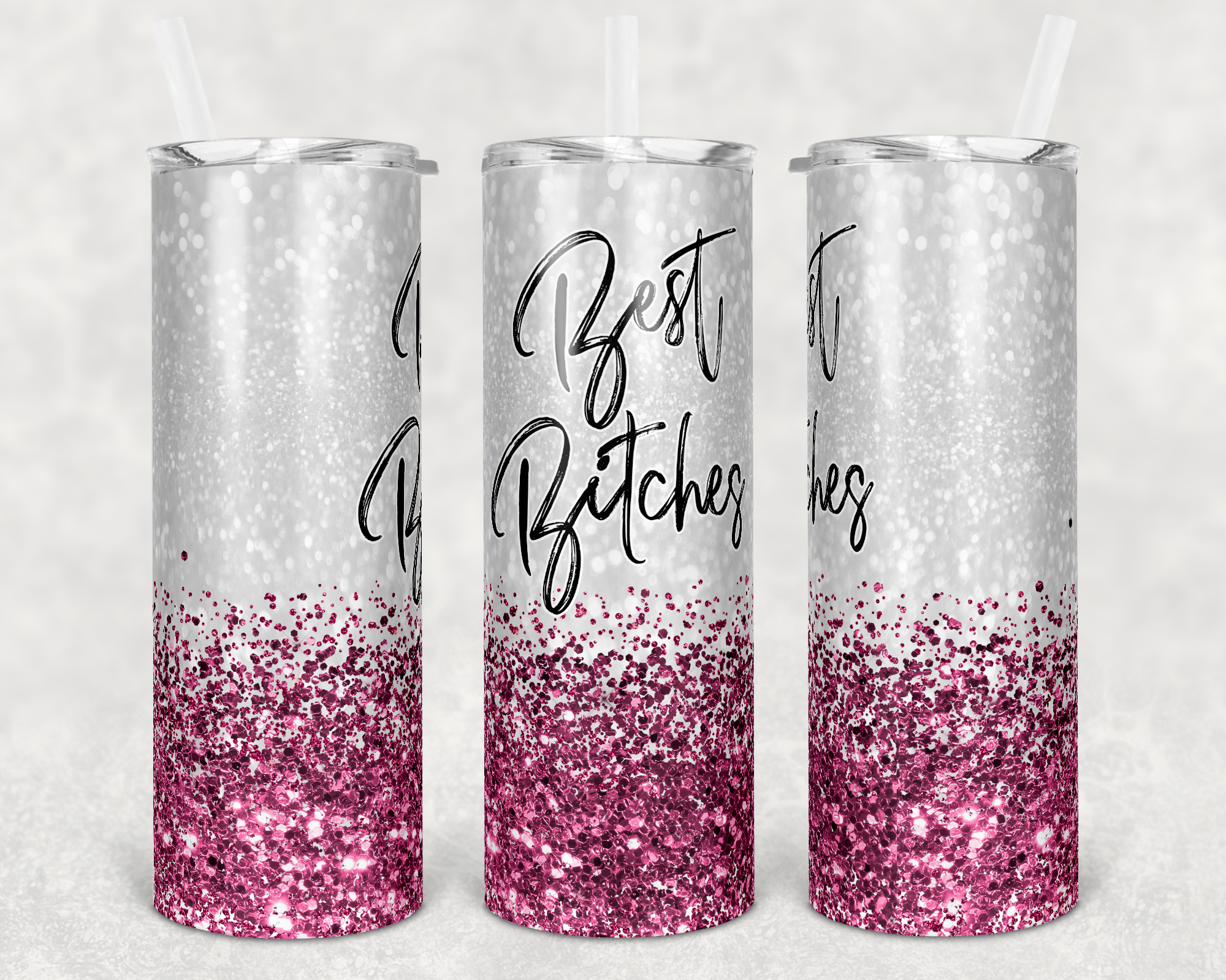 Best Bitches Pink 20 oz Skinny Sublimation Tumbler