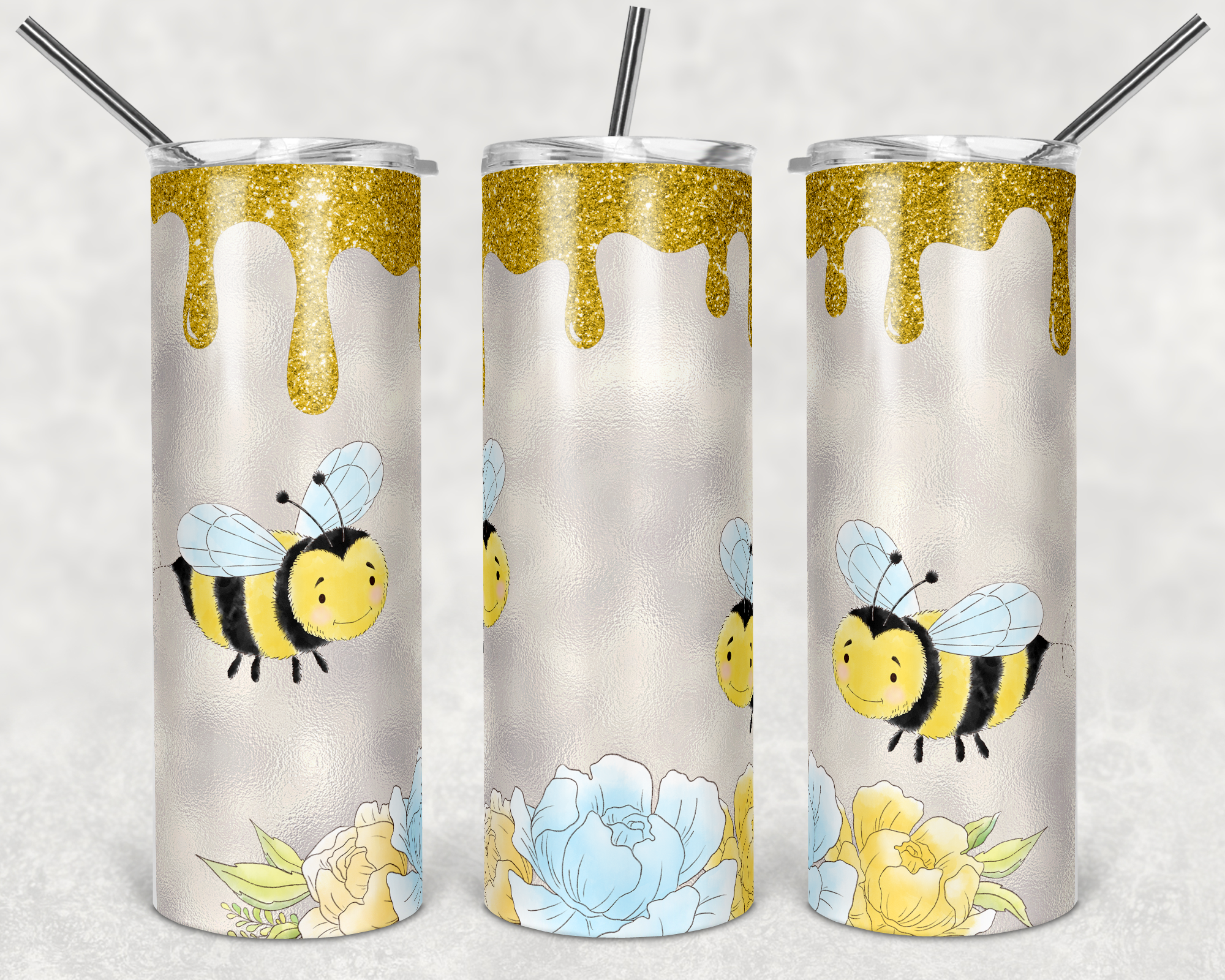 Honey Bee 20 oz Skinny Sublimation Tumbler