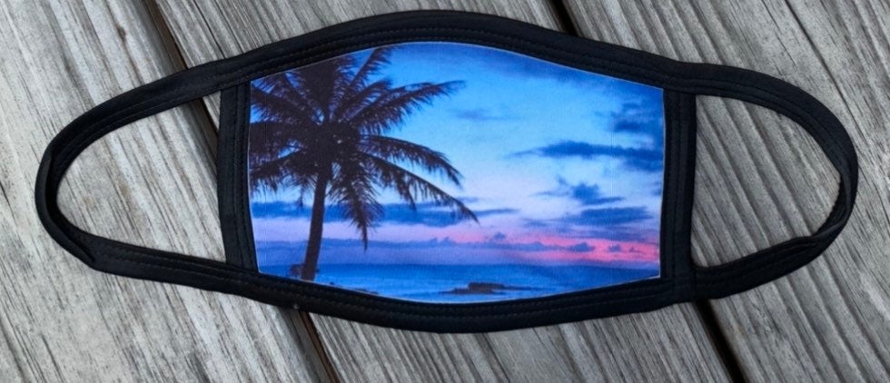 Paradise Sunset Beach Triple Layer Face Mask With Filter Pocket