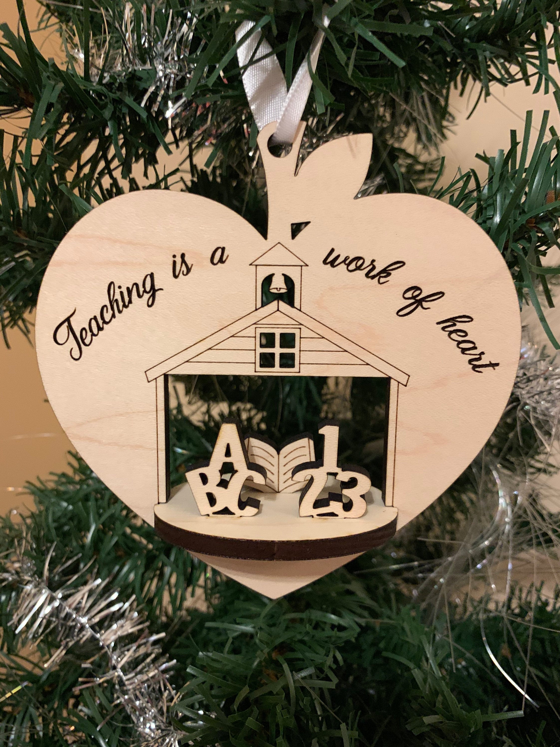 Christmas: 3D Teacher Ornament Gift with Greeting Card