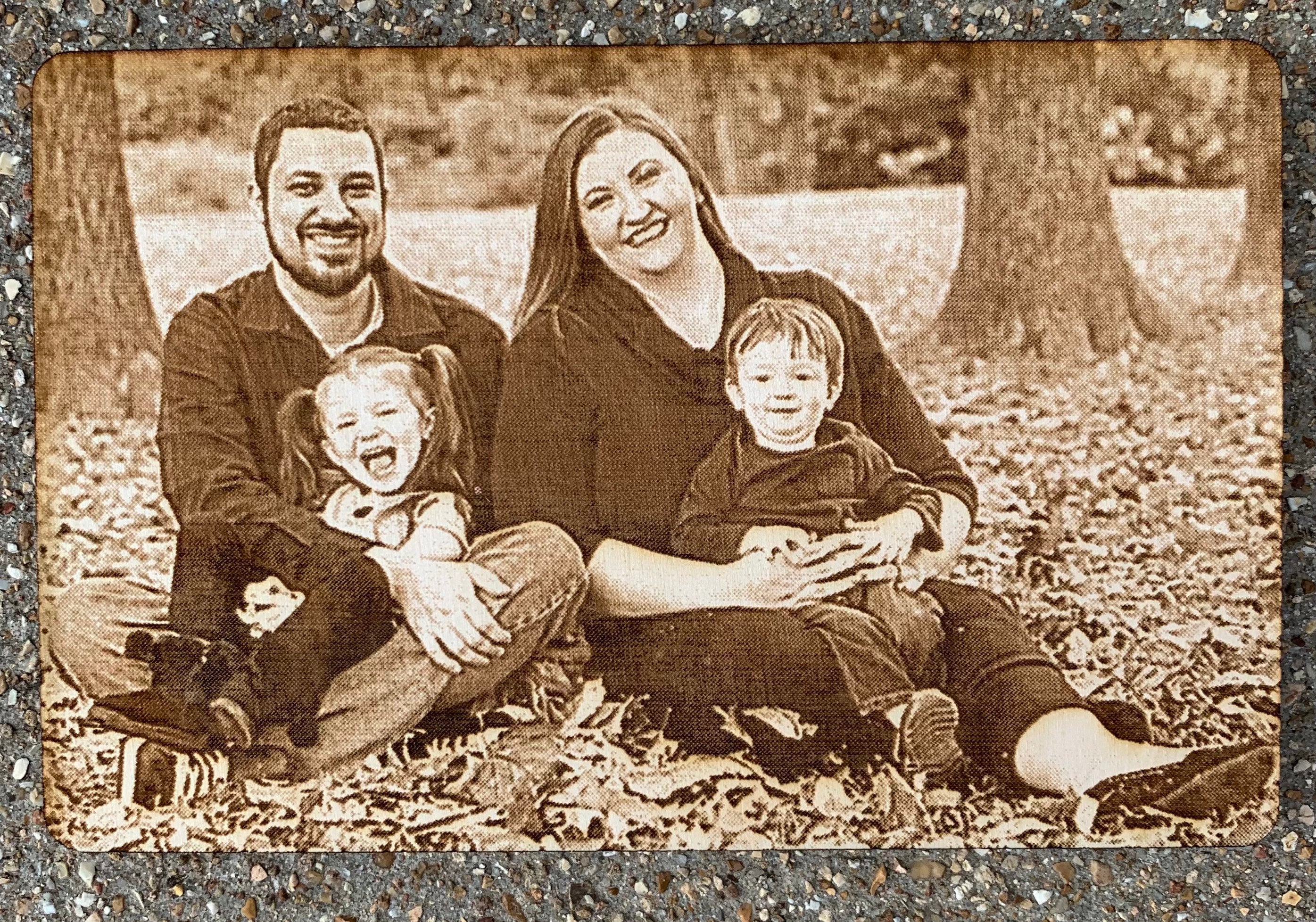 Laser Engraved Wooden Photo Personalized