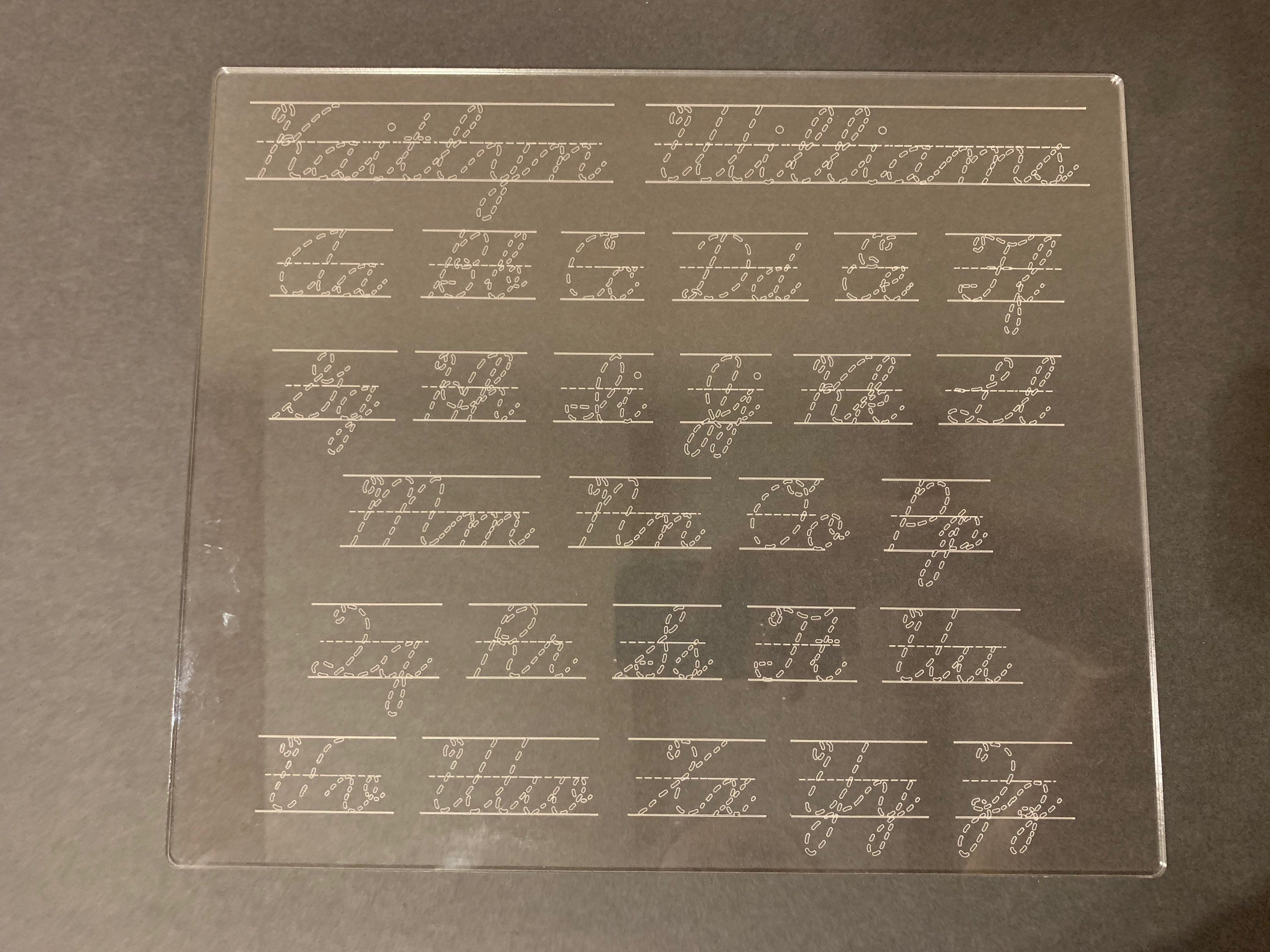 Personalized Acrylic Cursive ABC and Name Tracing Board