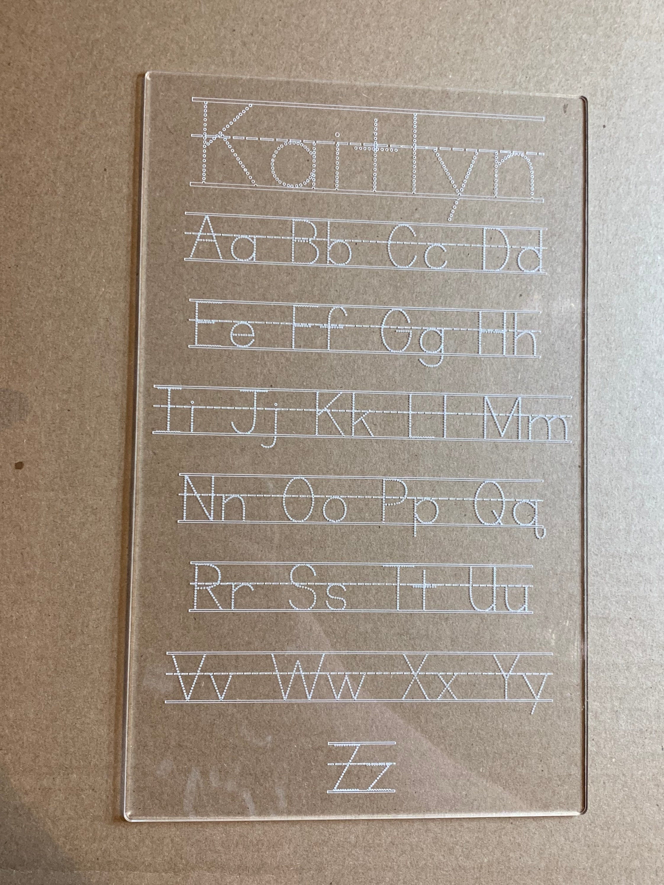 Personalized Acrylic ABC Tracing Board