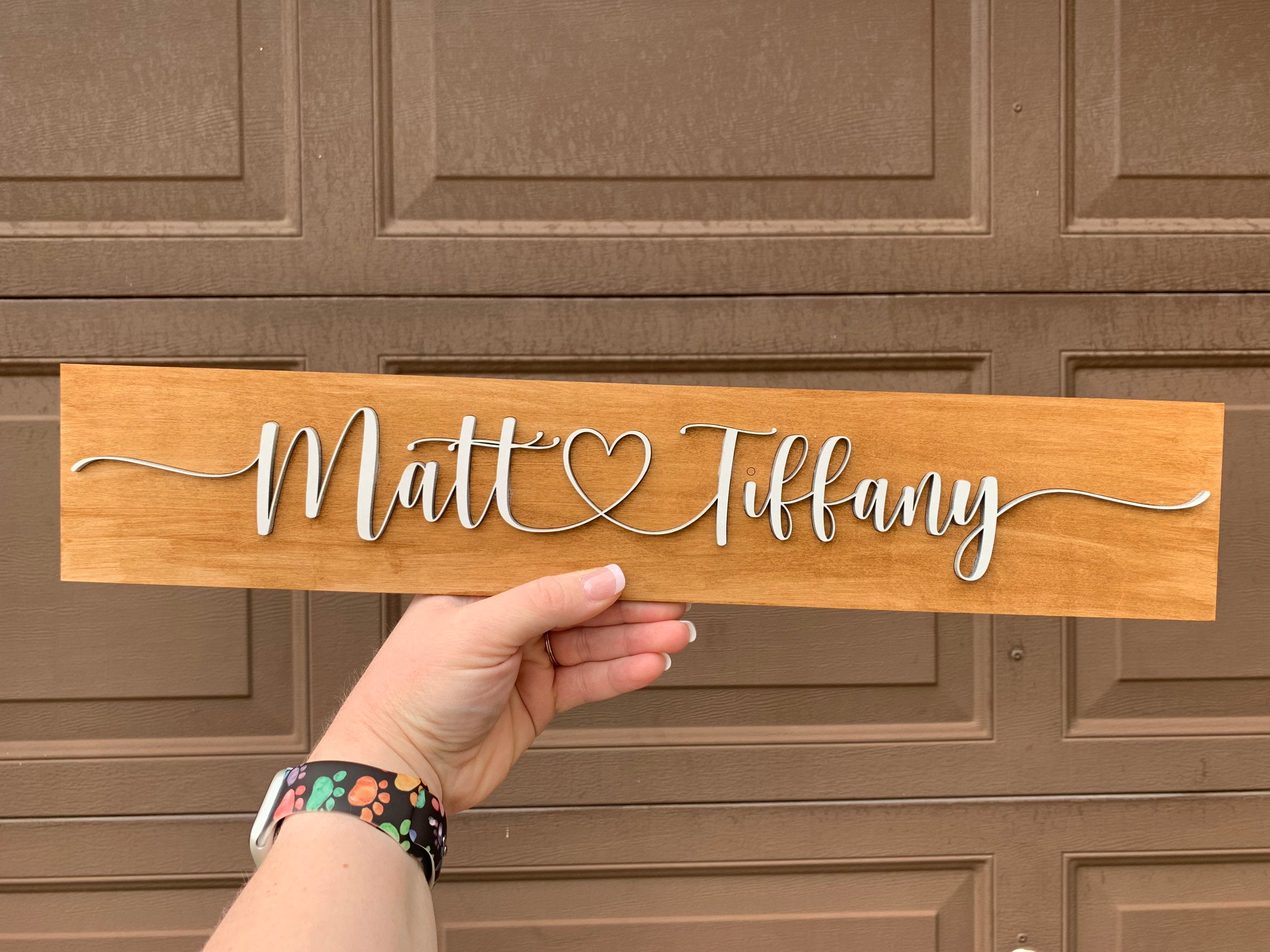 Personalized Wooden Name Heart Sign Wall Decor Shelf Sitter Valentine’s Gift Newlywed Gift Bridal Shower Gift Wedding Gift