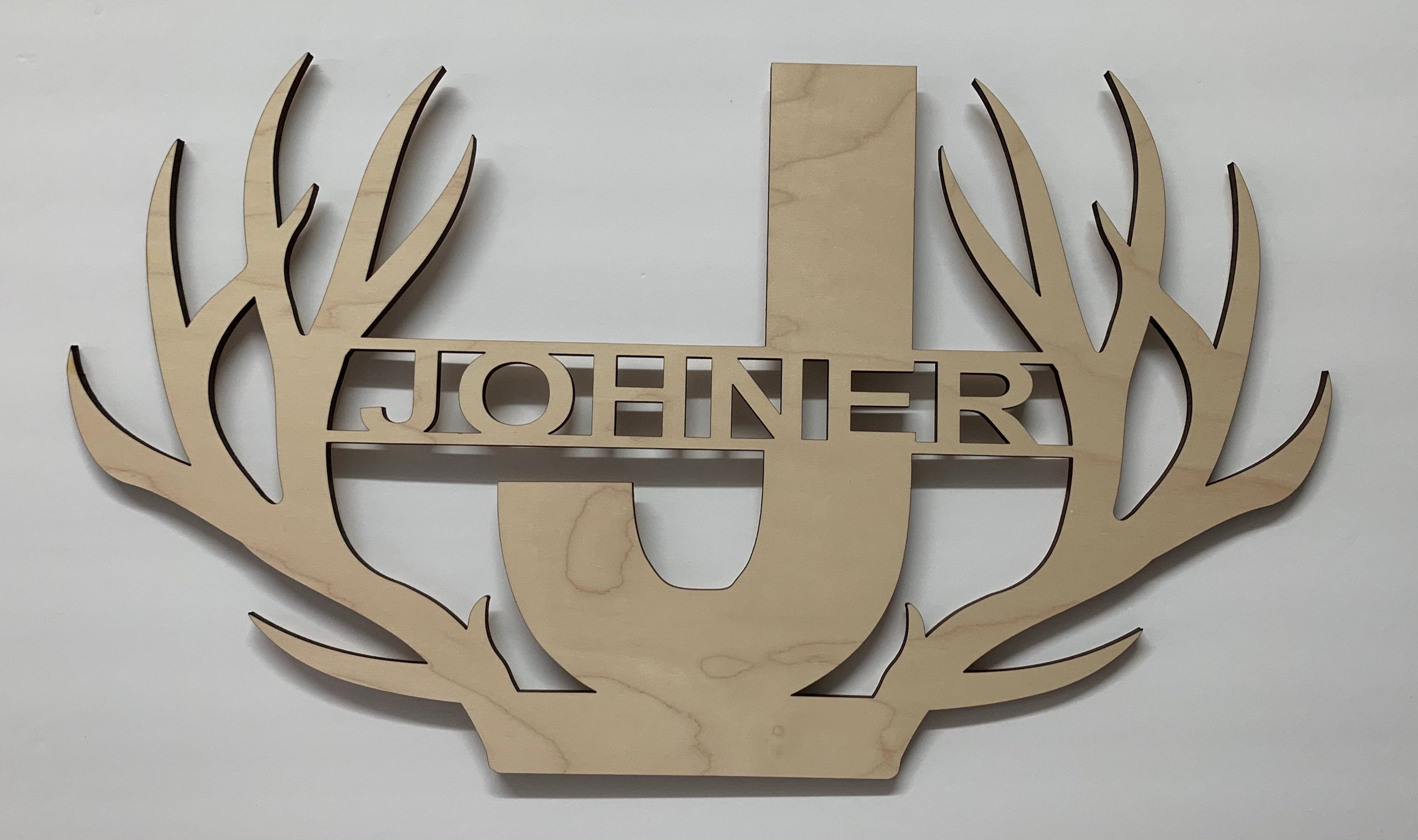 Deer Antler Split Letter Monogram Last Name Sign | Wooden Monogram Sign | Last Name Sign | Gift for Hunters