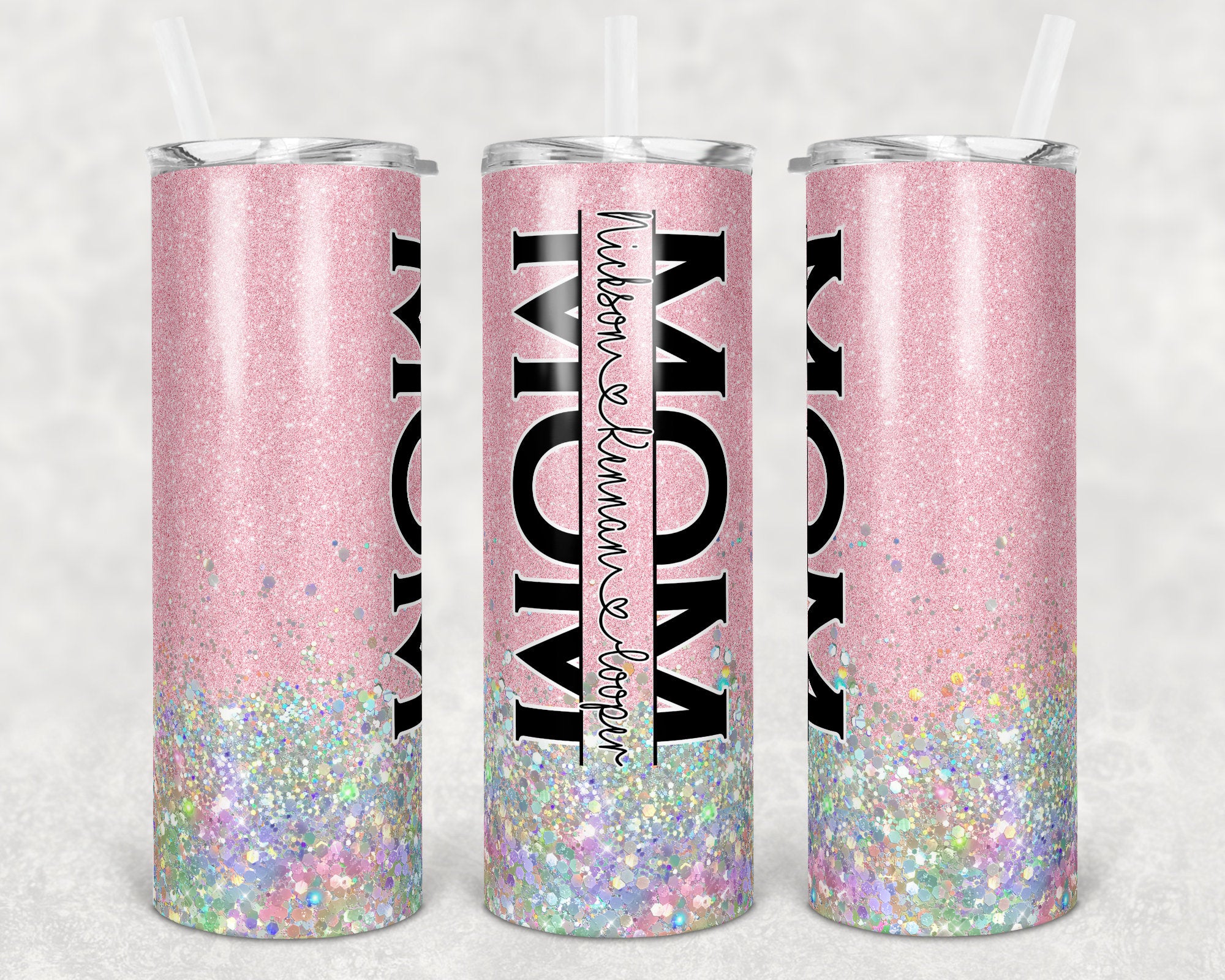 Mom Tumbler with Kids Names 20 oz Skinny Sublimation Tumbler | Mothers Day Gift | Tumbler for Mom