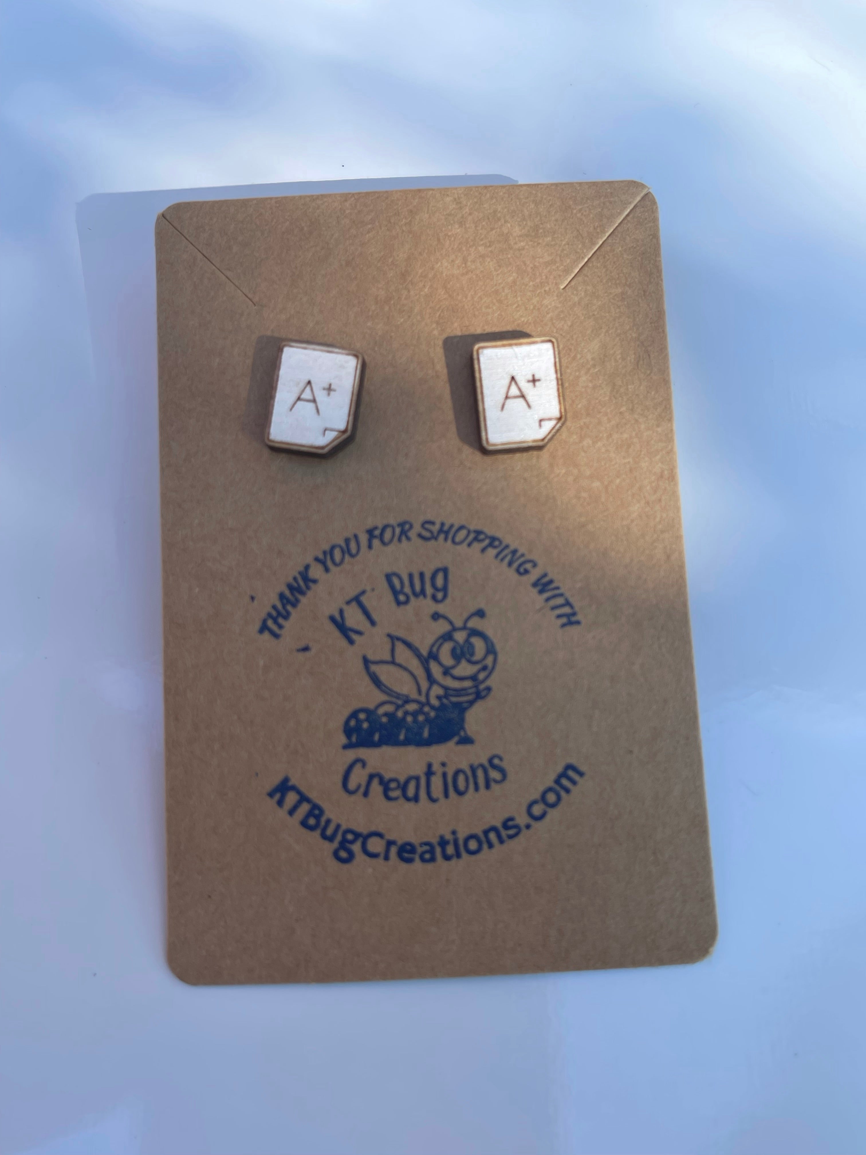 Back to School A+ Paper Stud Earring