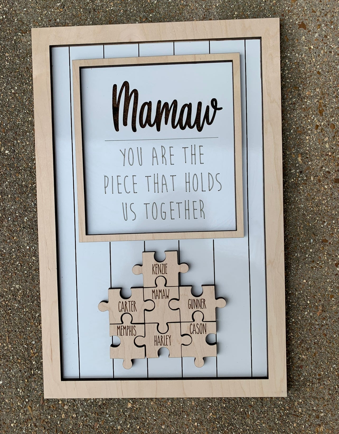 Mom You Are the Piece That Holds Us Together Mothers Day Appreciation Sign | Personalized Mothers Day Sign | Puzzle Piece Sign