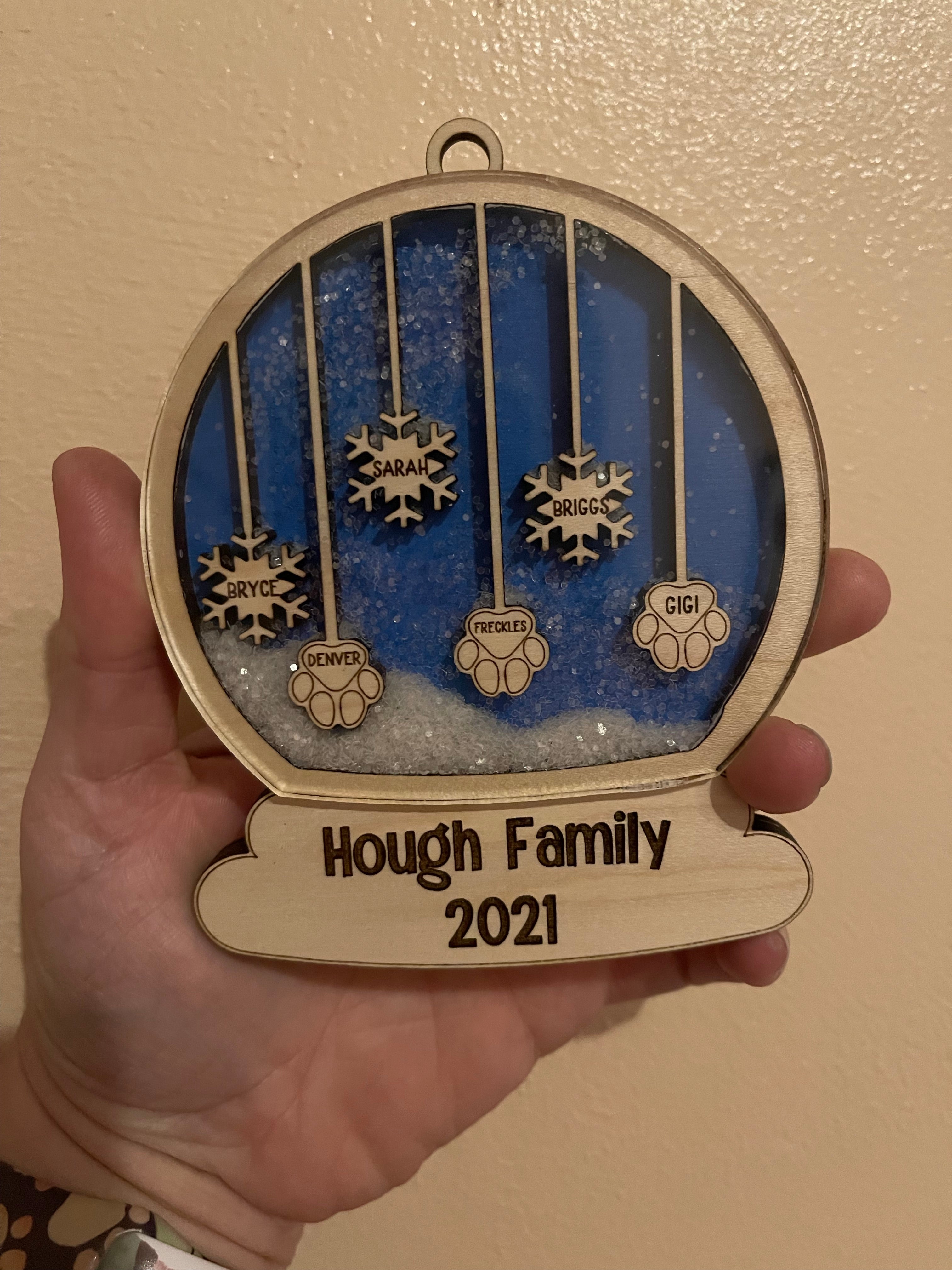 Personalized Family Snowglobe Ornament