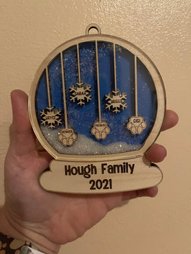 Personalized Family Snowglobe Ornament