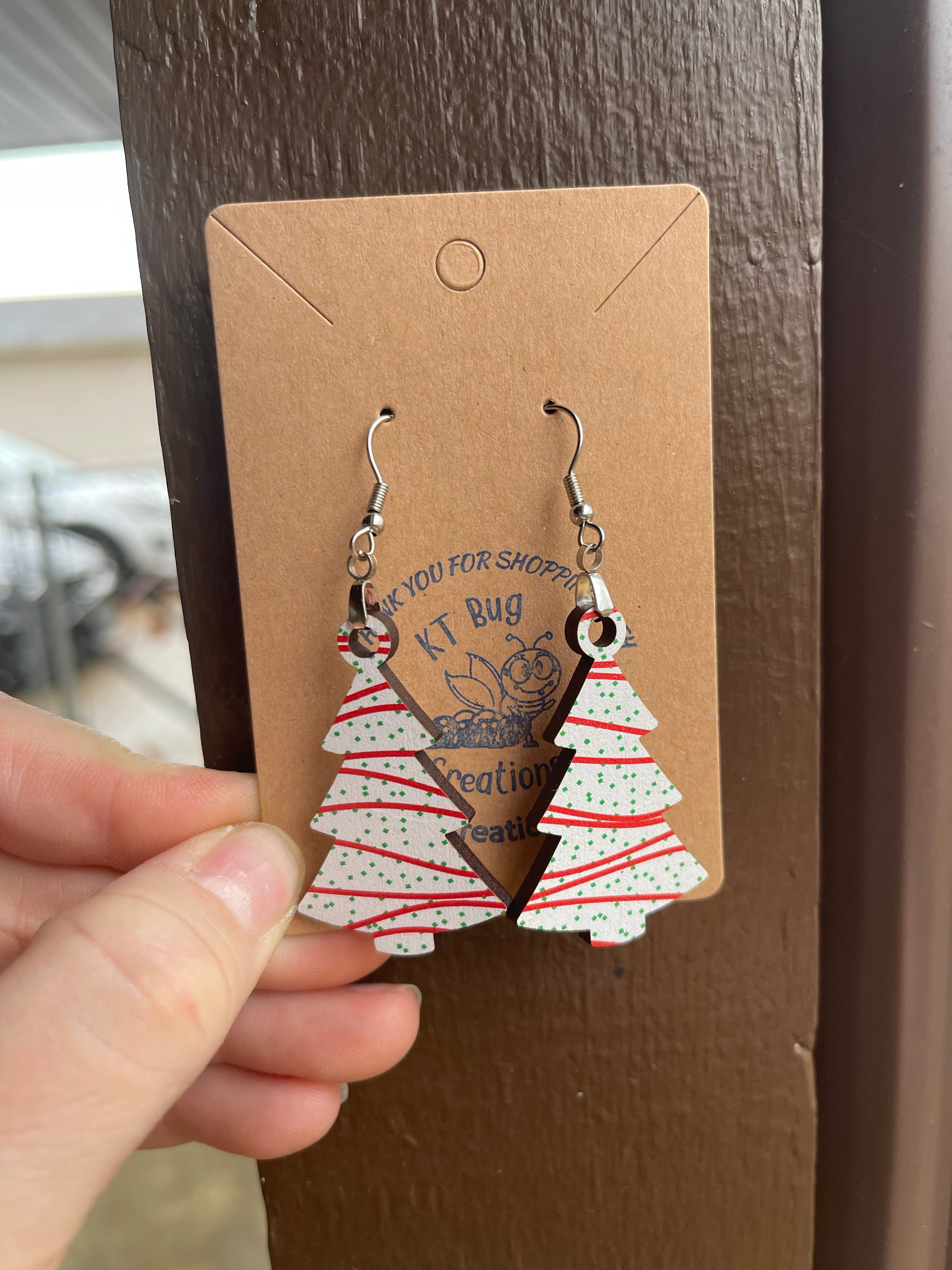 Christmas Tree Cake Dangle Earring