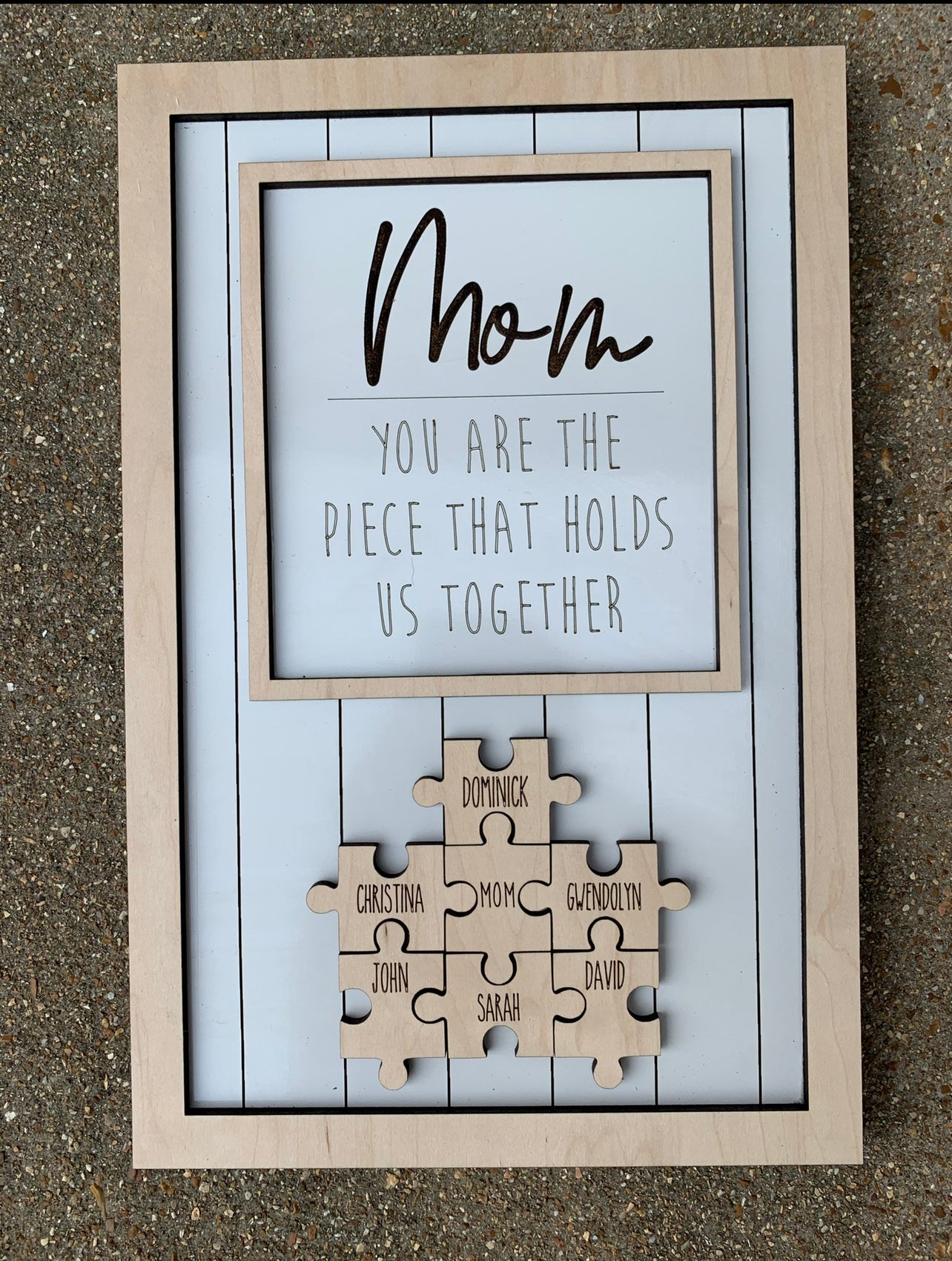 Mom You Are the Piece That Holds Us Together Mothers Day Appreciation Sign | Personalized Mothers Day Sign | Puzzle Piece Sign