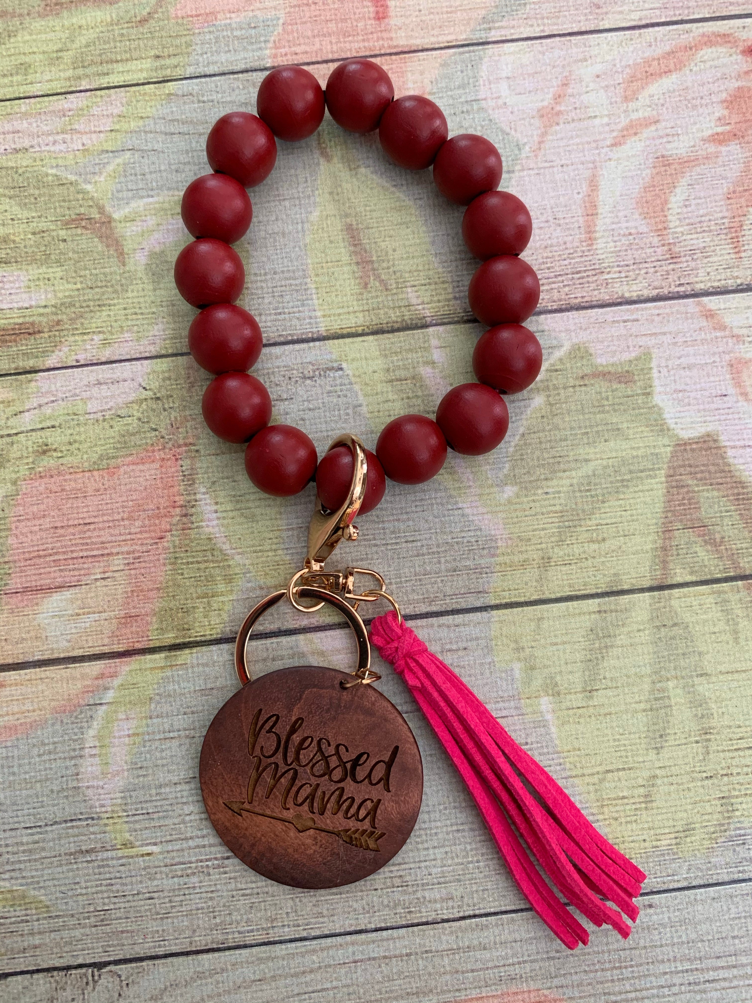 Blessed Mama Arrow Bangle Bracelet Keychain