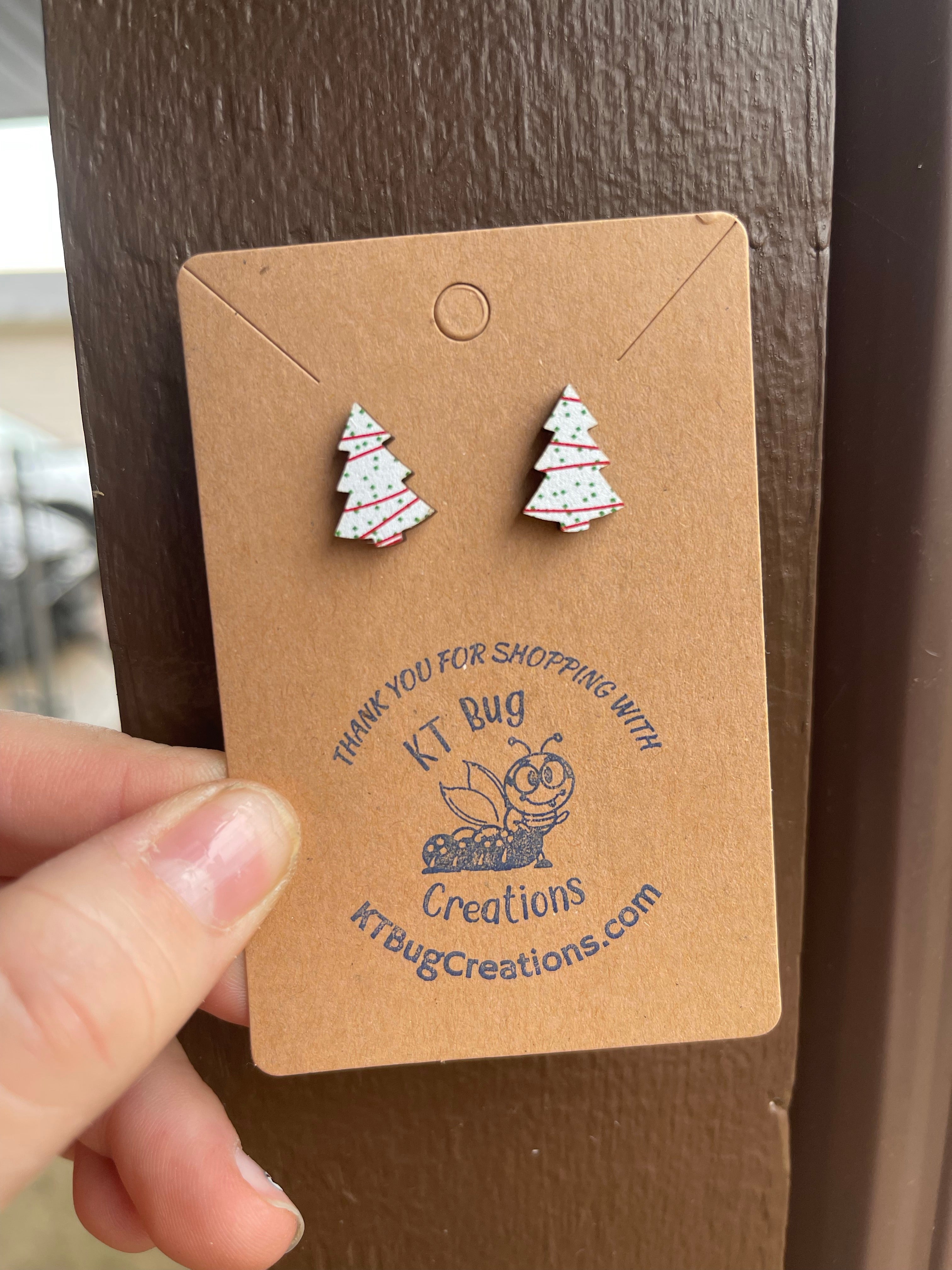 Christmas Tree Cake Stud Earring