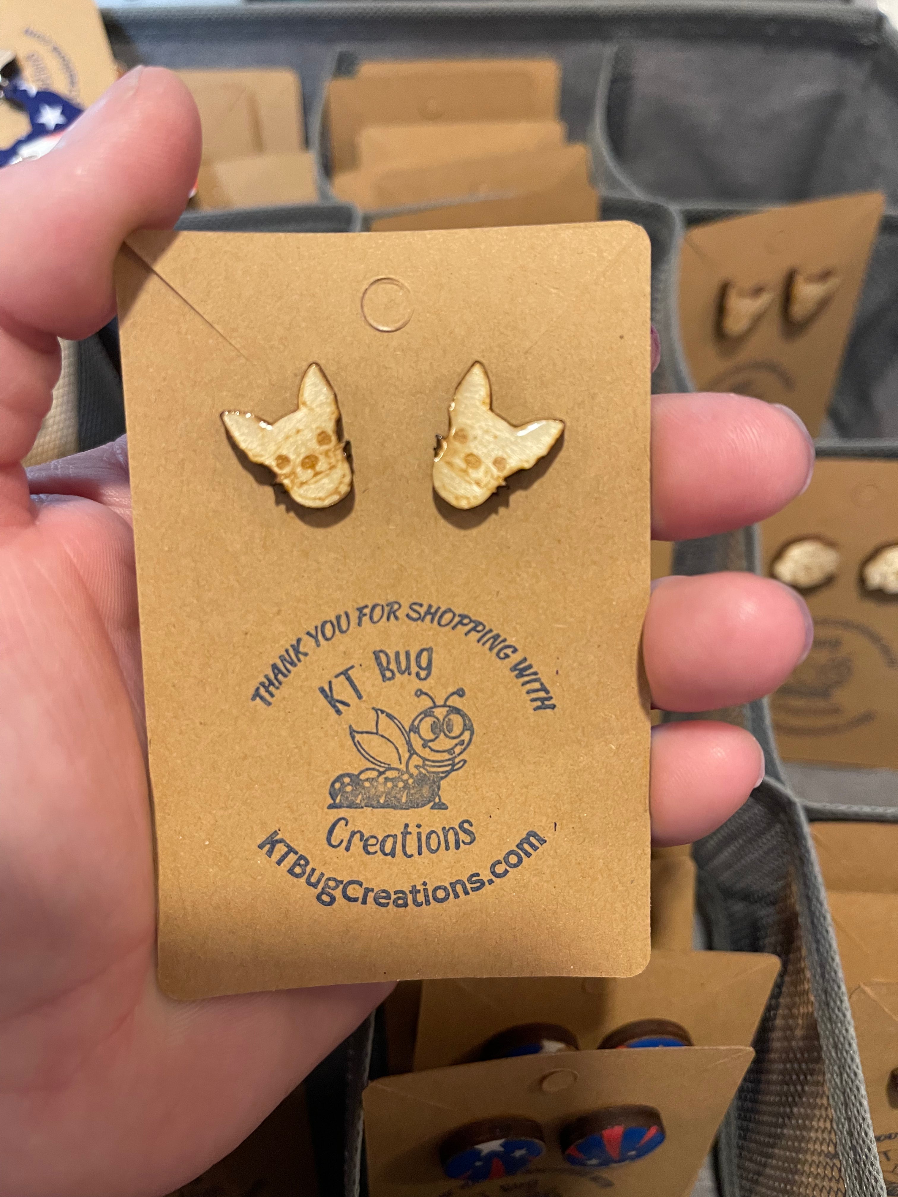 Chihuahua Face Stud Earrings