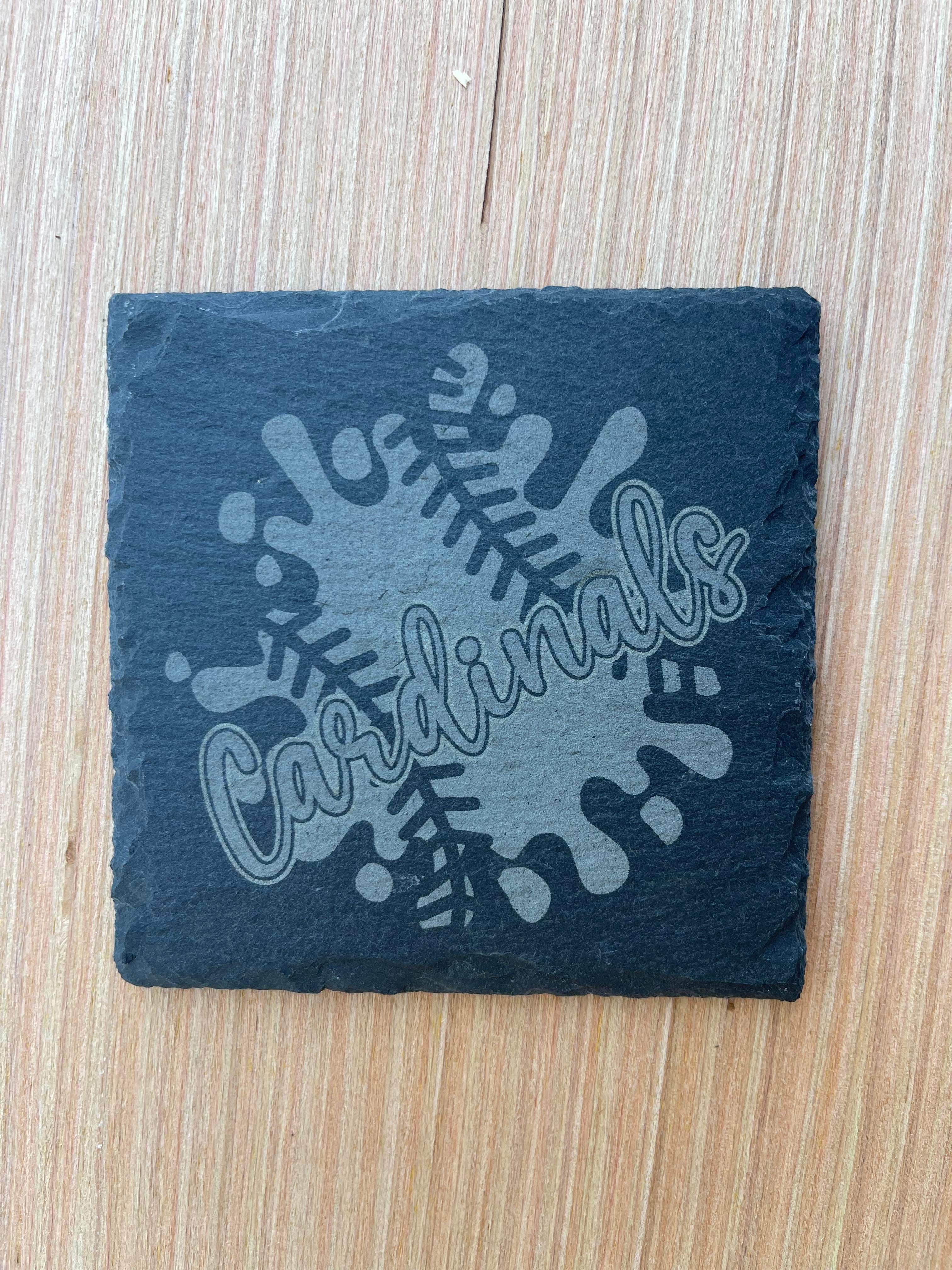 Cardinals Baseball Splash Slate Coasters - Sets of 4