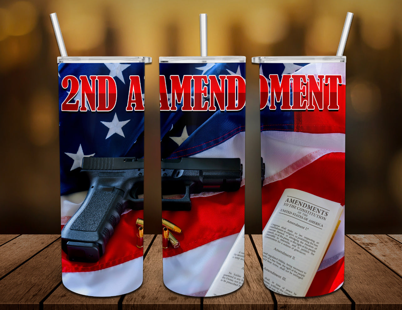 Second Amendment 20 oz Skinny Sublimation Tumbler