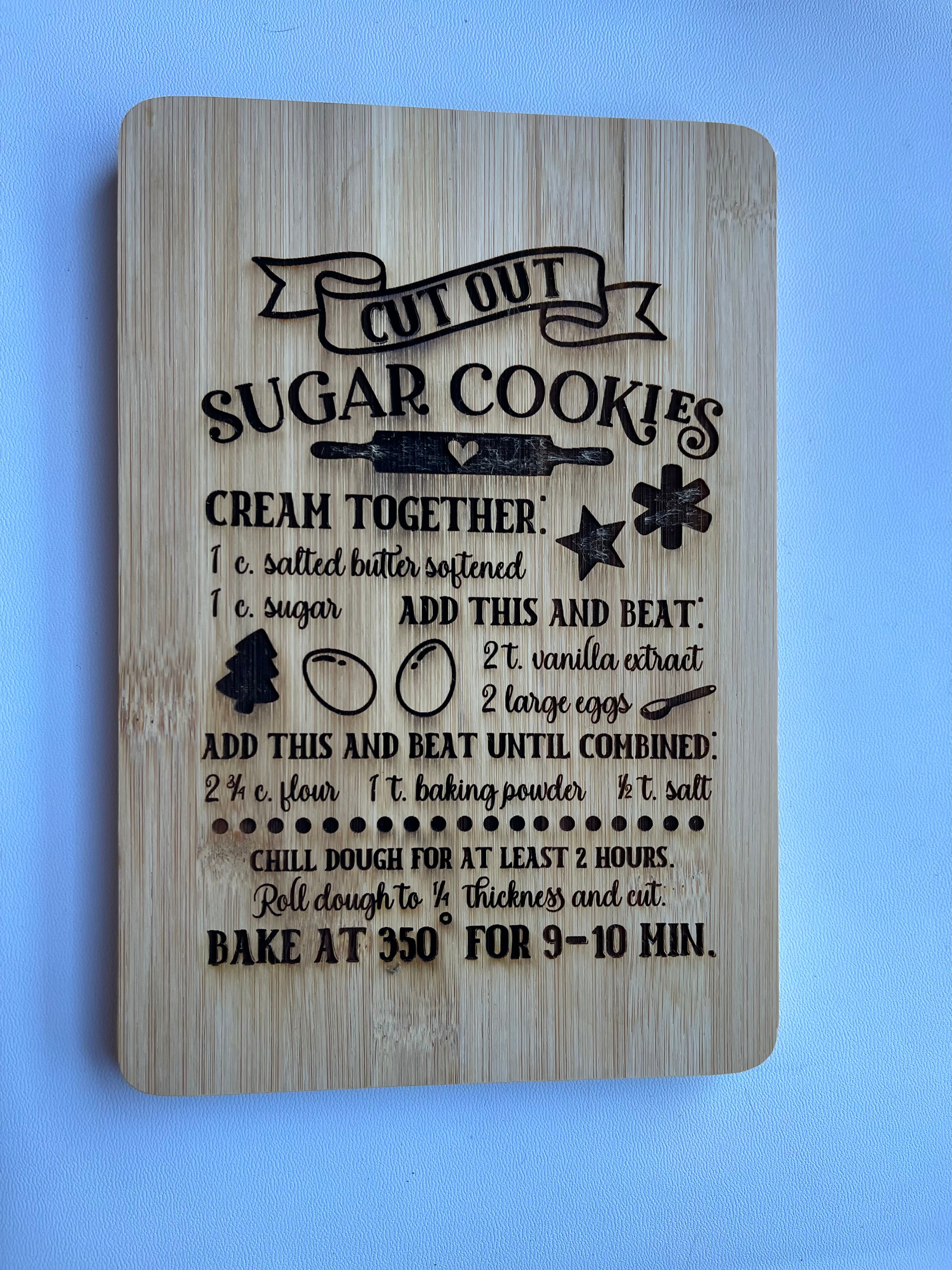 Decorative Recipe Cutting Board - Sugar Cookies
