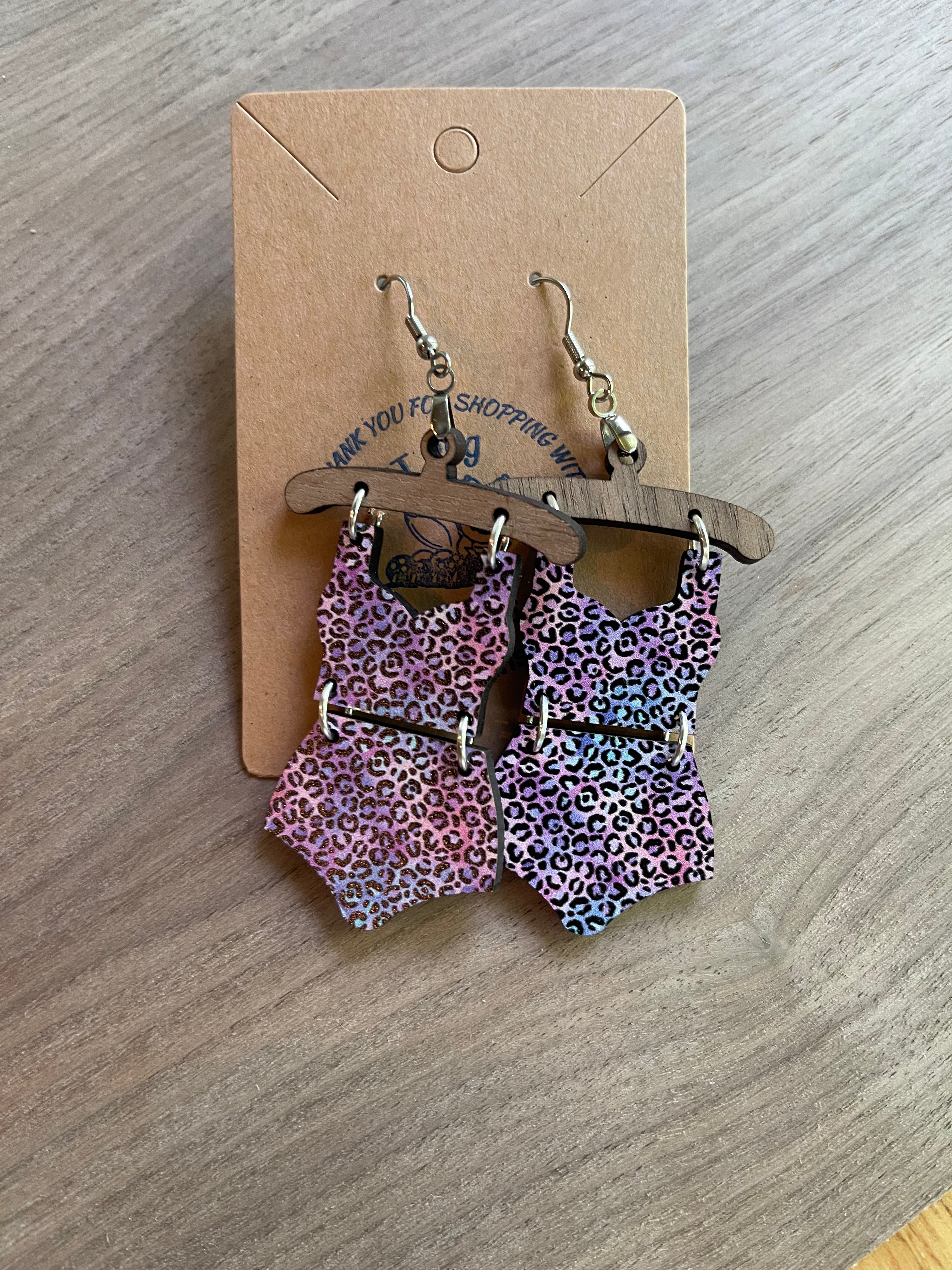 Pastel Cheetah Swimsuit Earrings