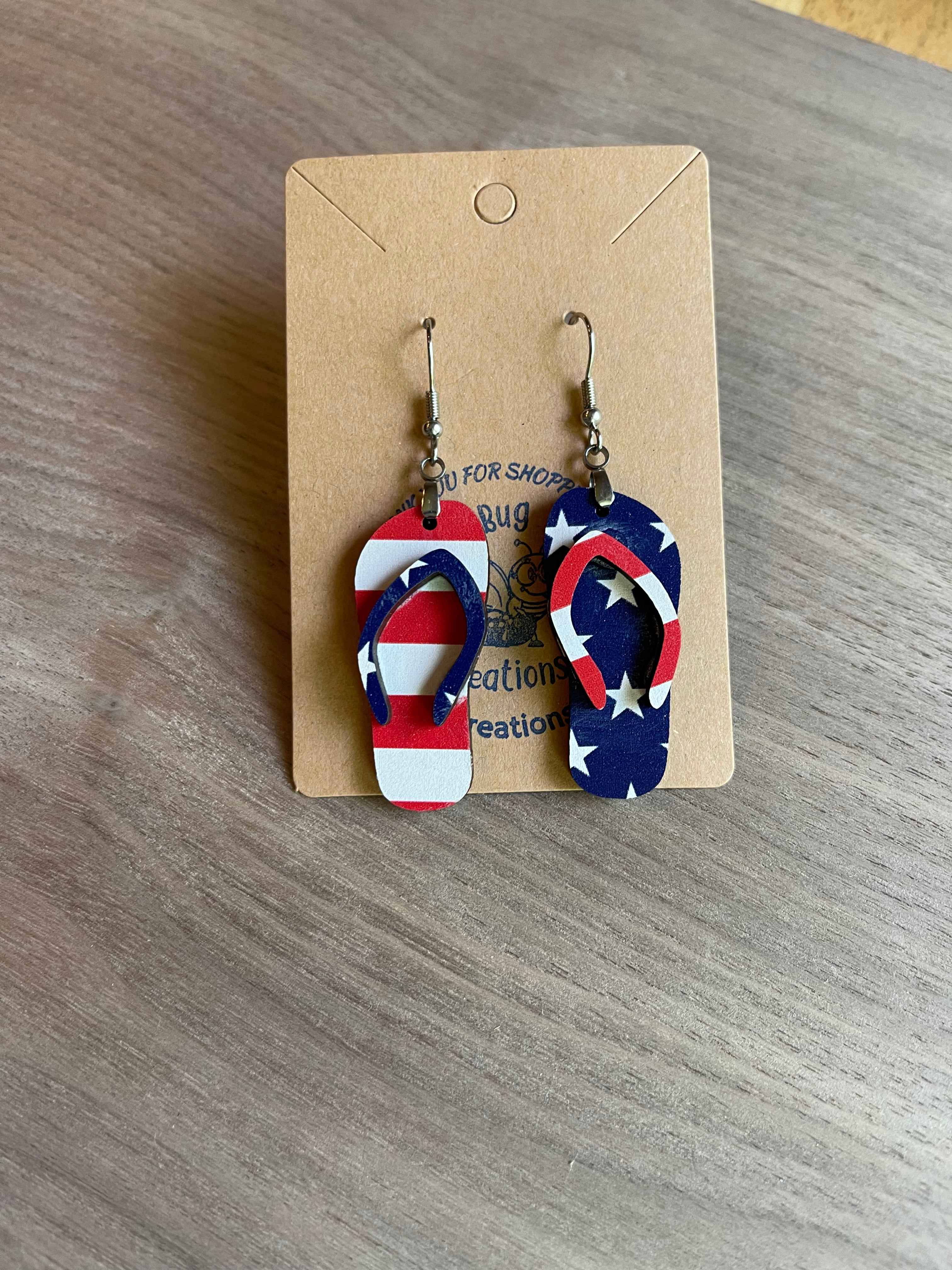 Patriotic Flip Flop Earrings