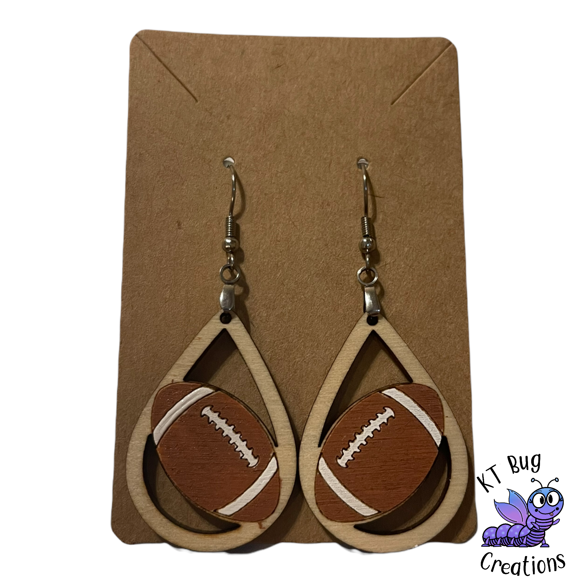 Football Dangle Earrings
