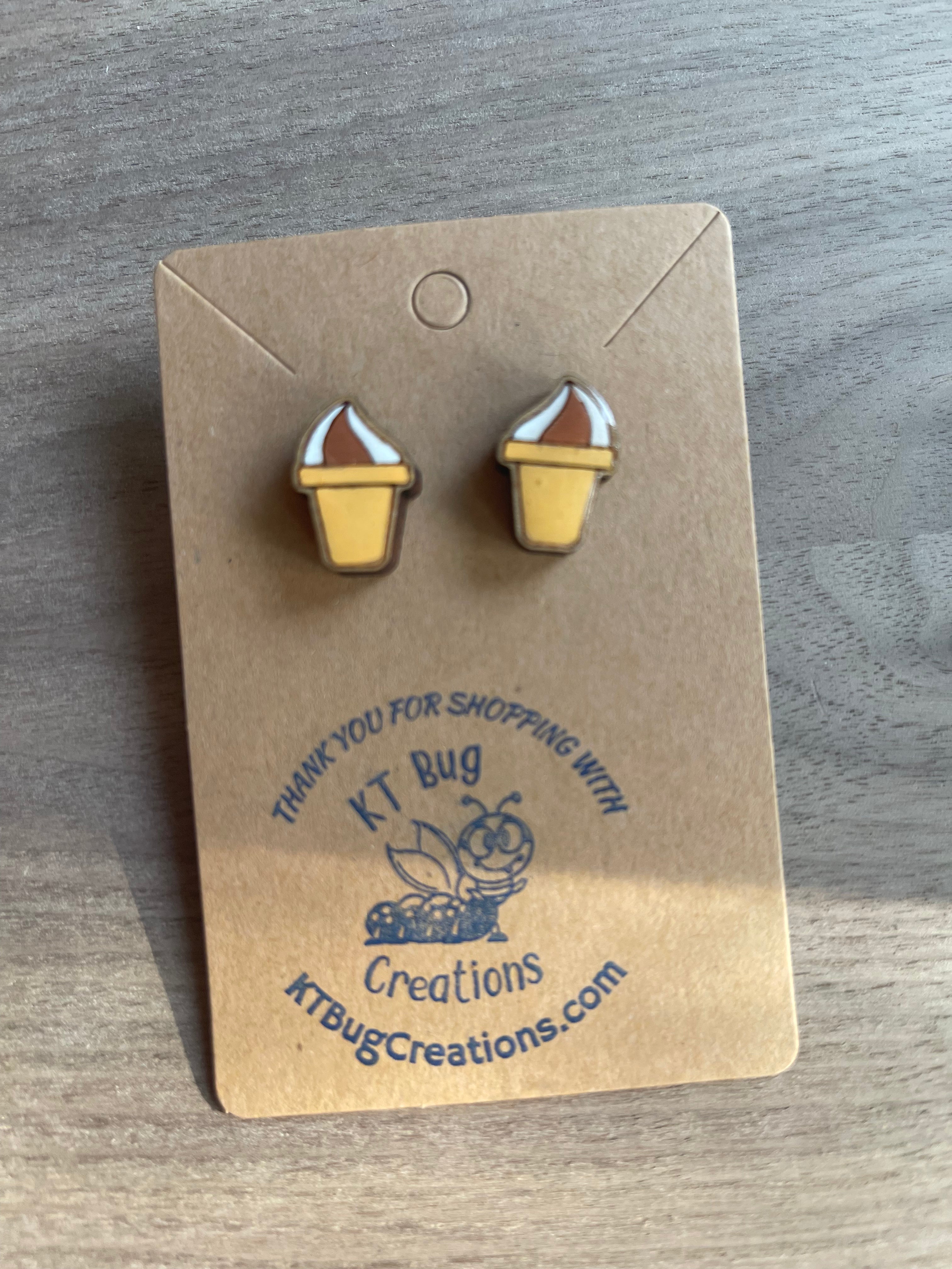 Ice Cream Cone Stud Earrings