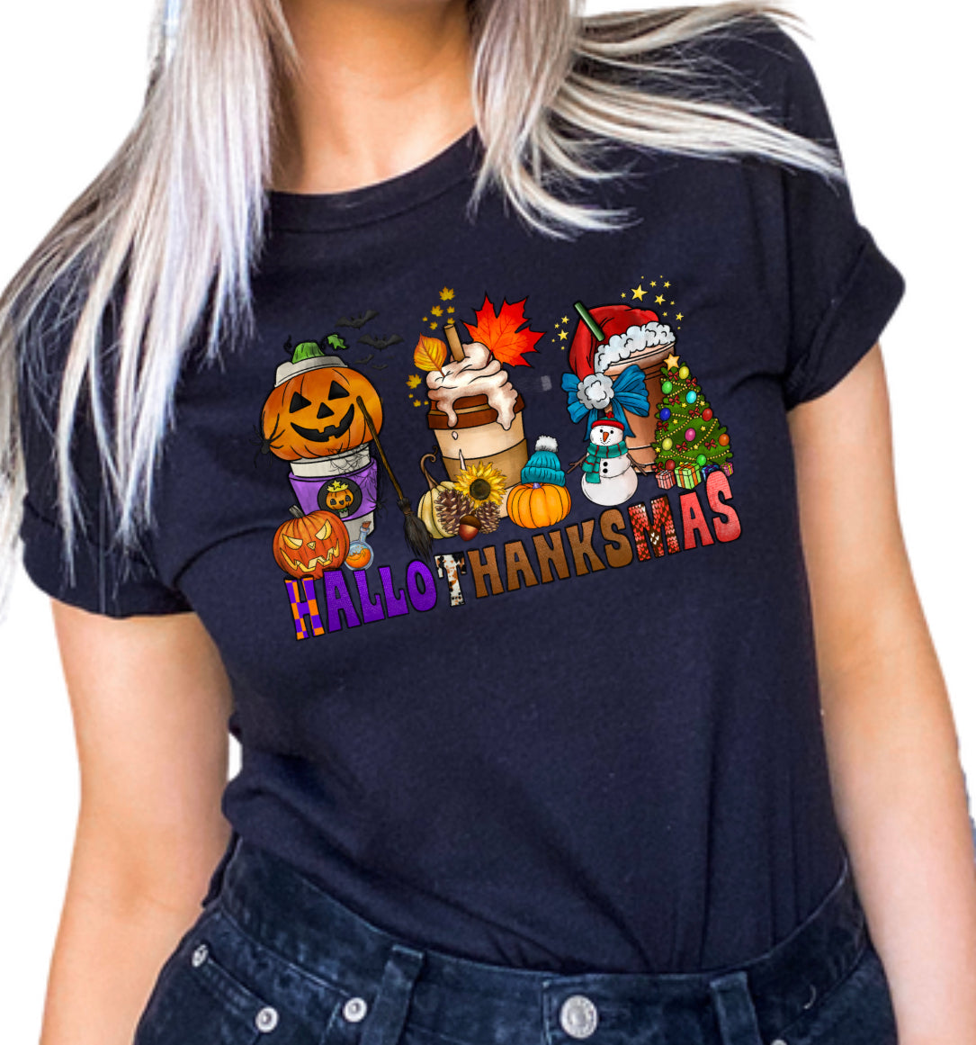 Happy HalloThanksMas Coffee T-Shirt