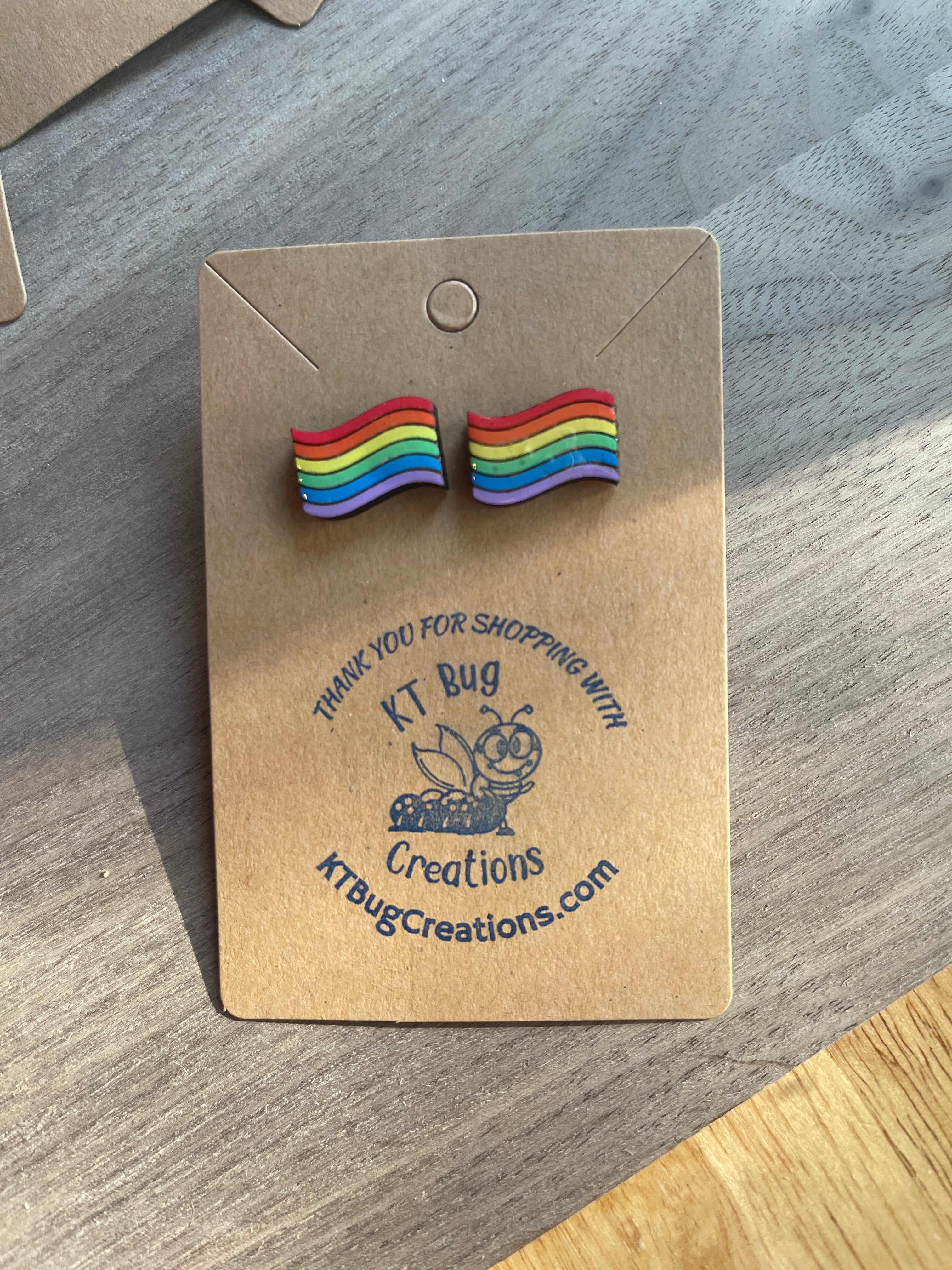 Flag Rainbow Pride Stud Earrings