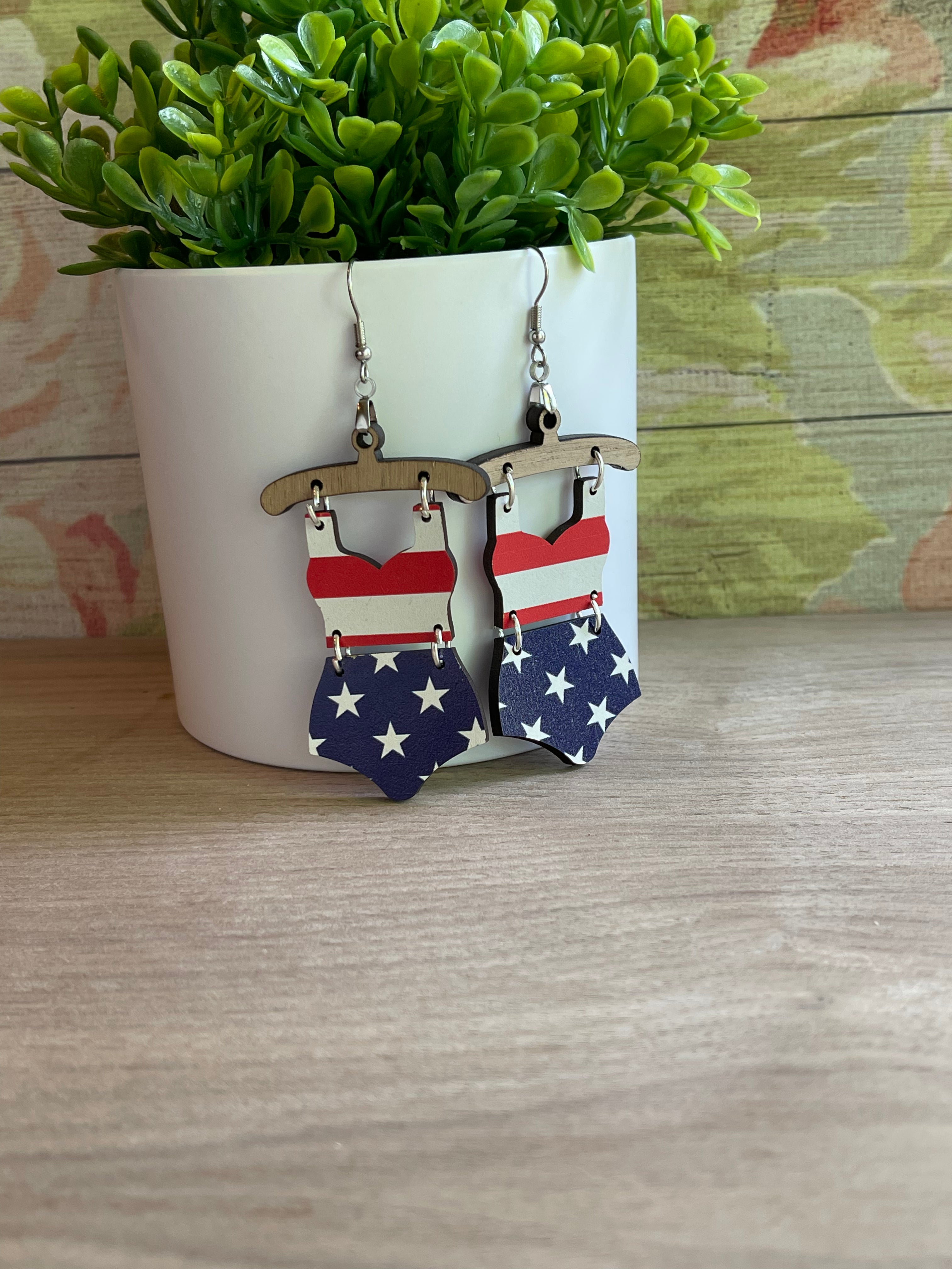 Patriotic Swimsuit Earrings