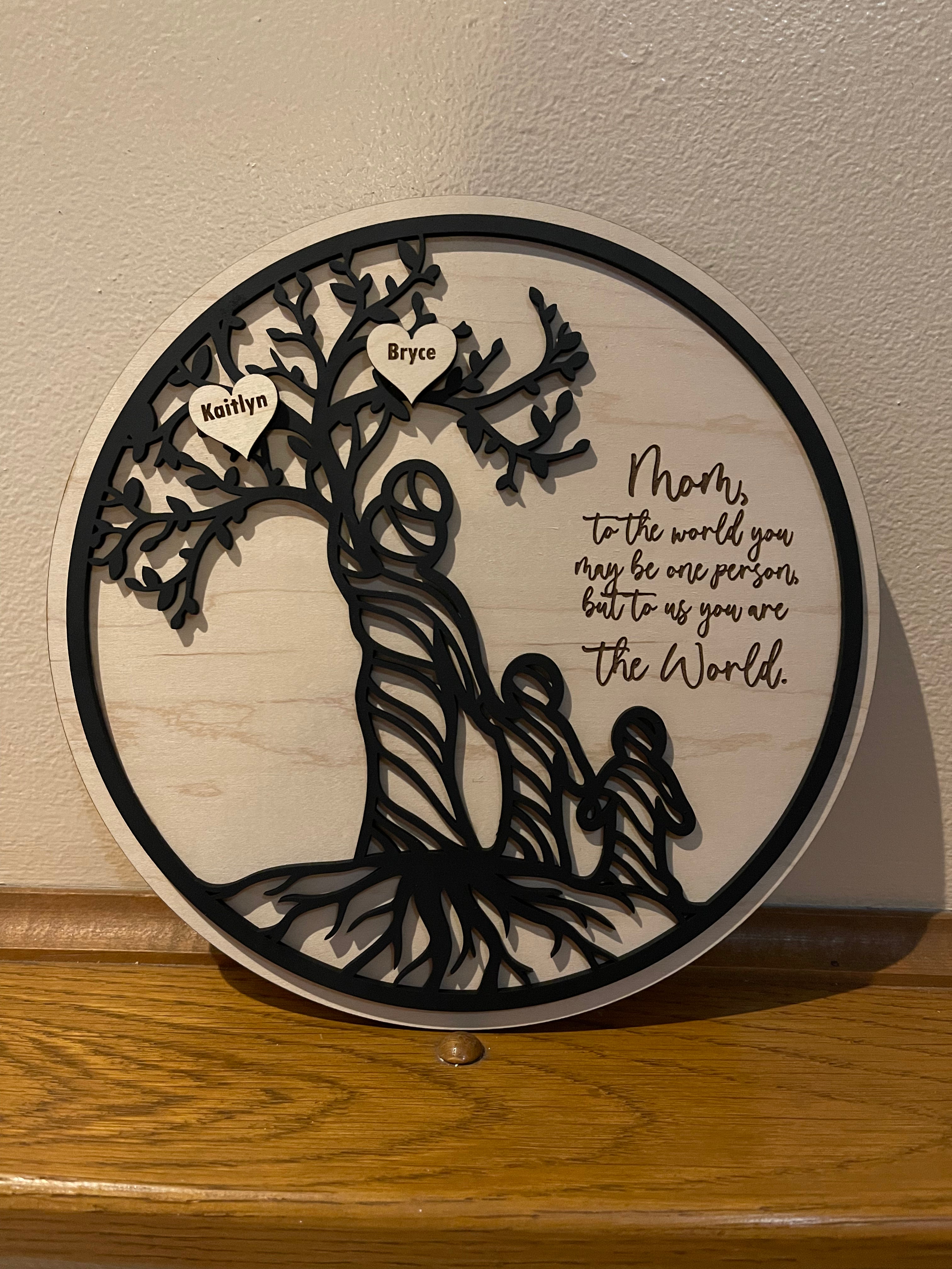 Tree of Life Mothers Day Appreciation Sign | Personalized Mothers Day Sign