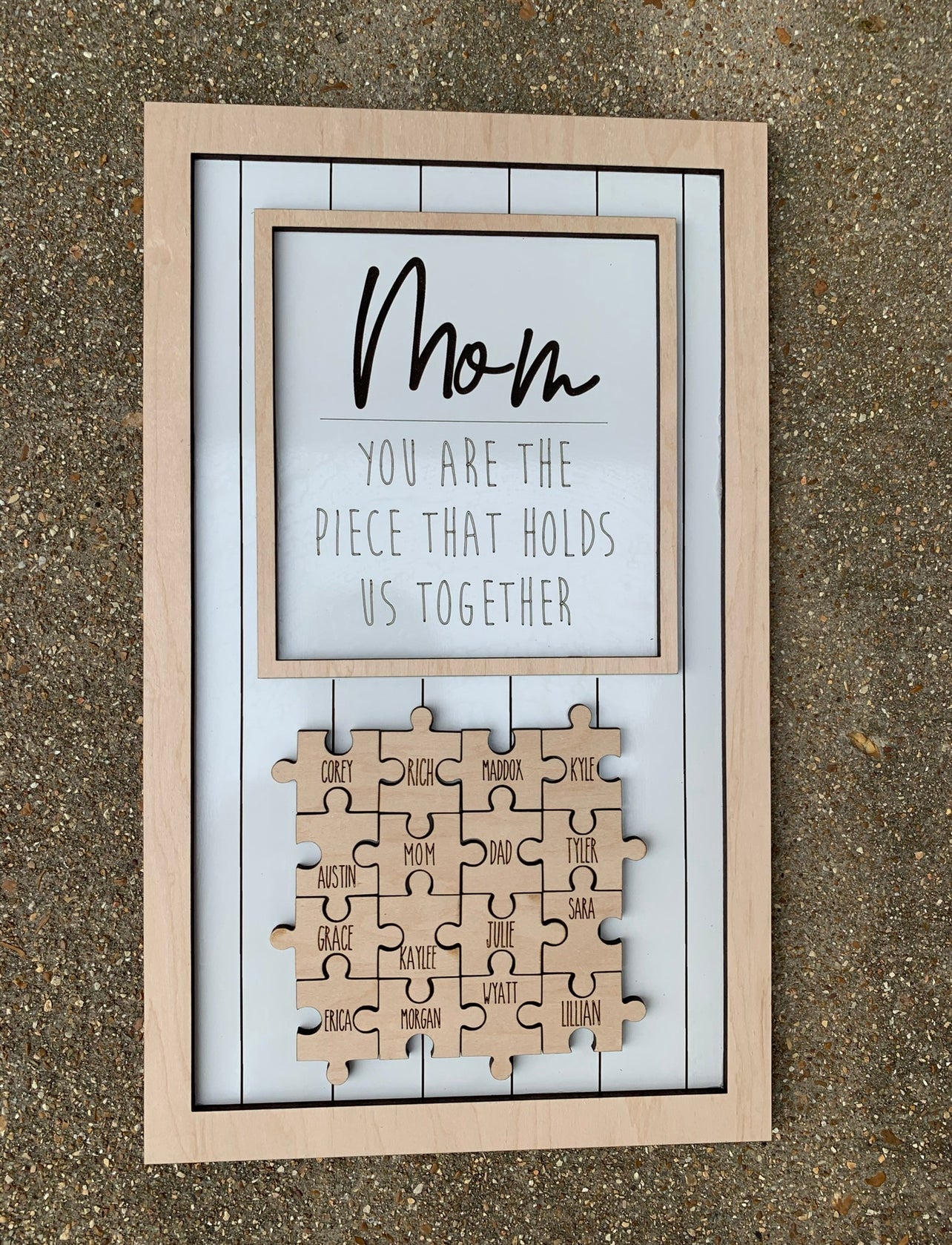 Mom You Are the Piece That Holds Us Together Mothers Day Appreciation Sign | Personalized Mothers Day Sign | Puzzle Piece Sign