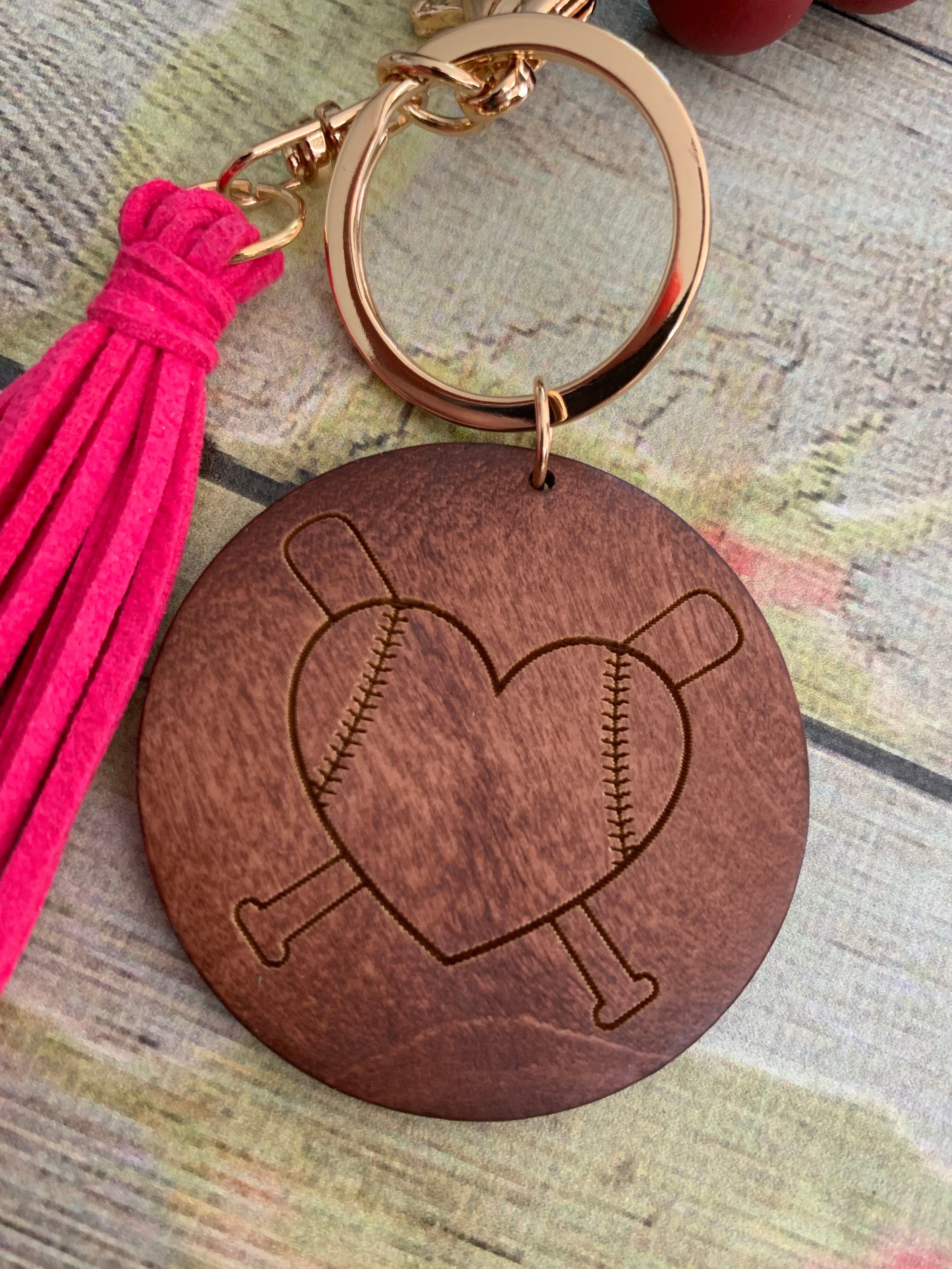 Baseball Love Bangle Bracelet Keychain