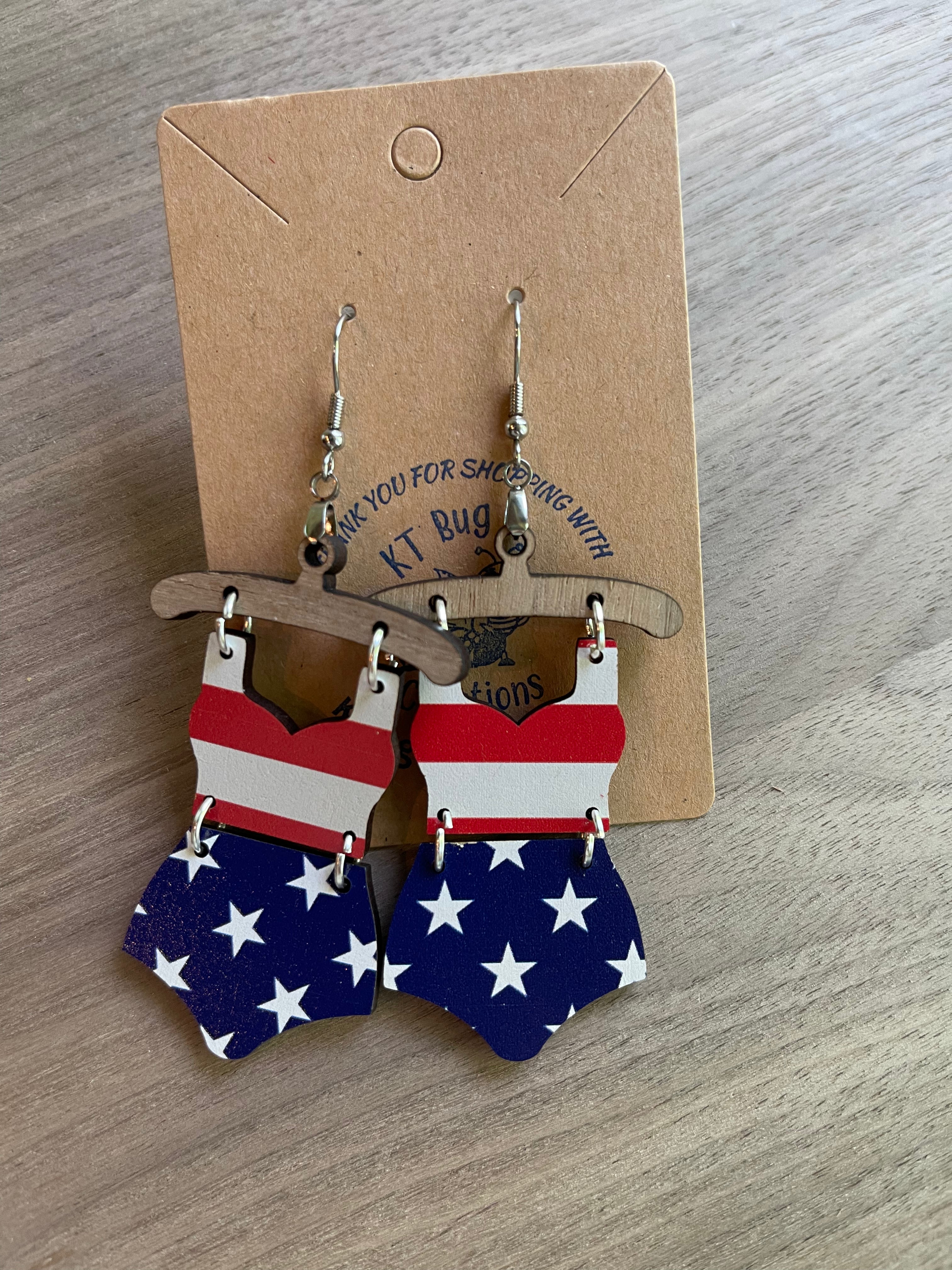Patriotic Swimsuit Earrings
