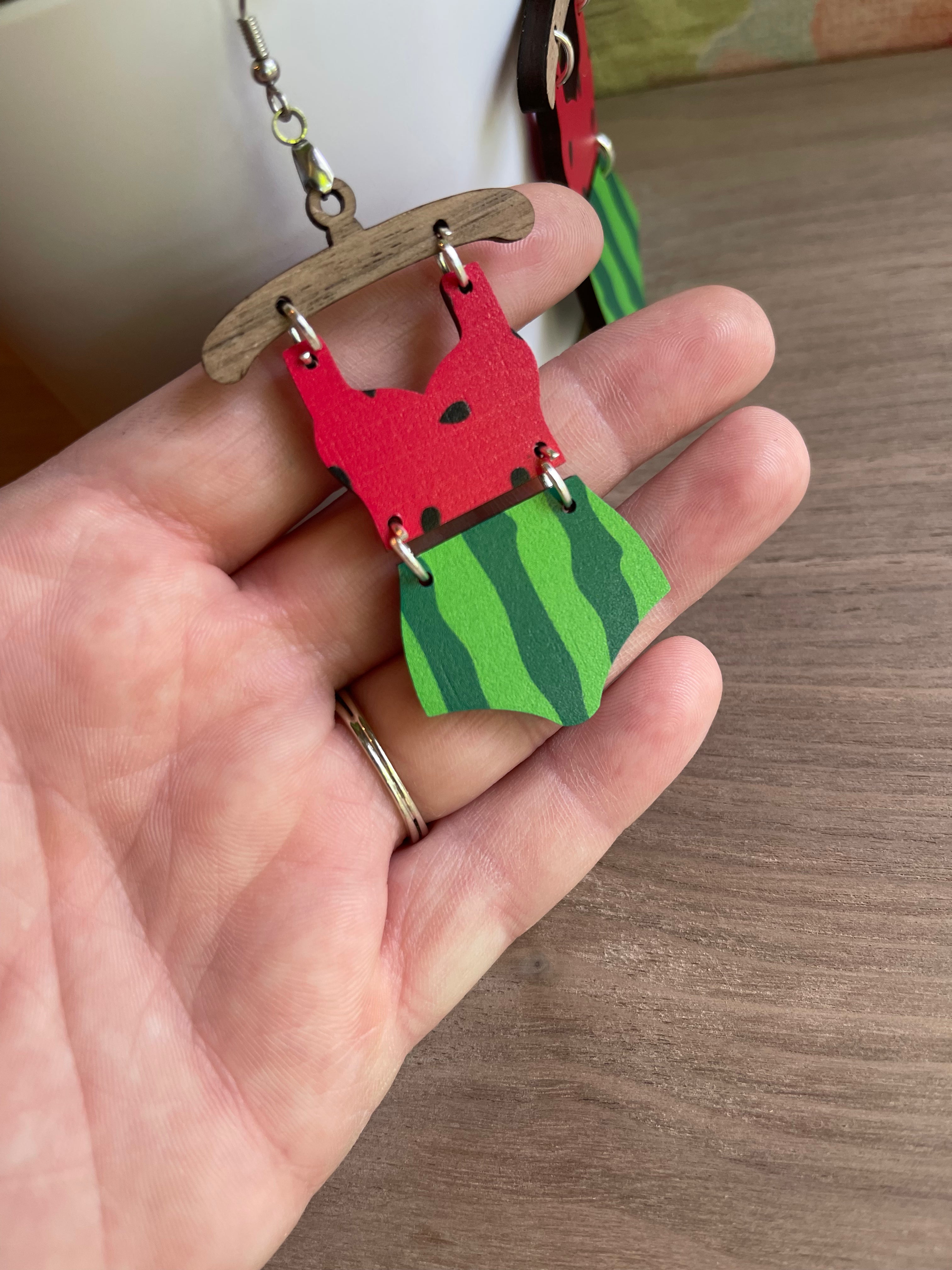 Watermelon Swimsuit Earrings