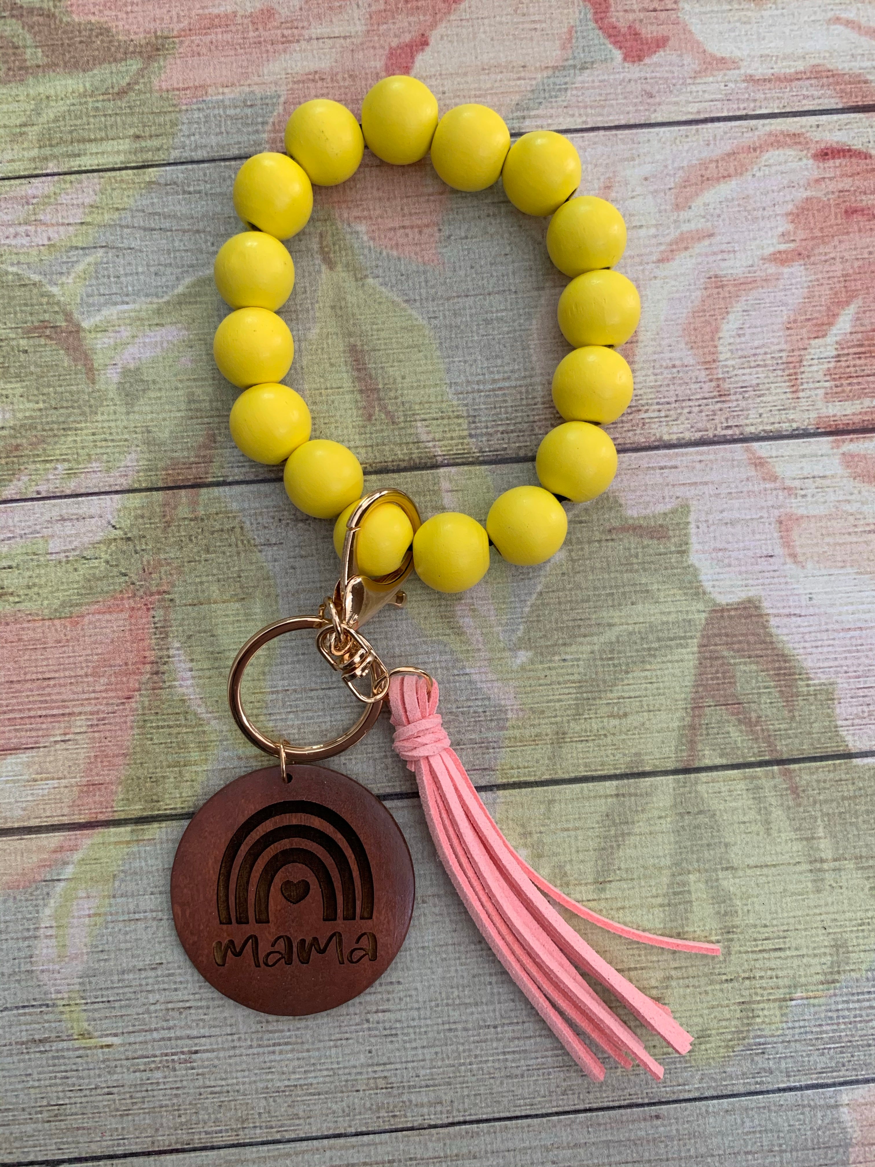 Rainbow Mama Bangle Bracelet Keychain