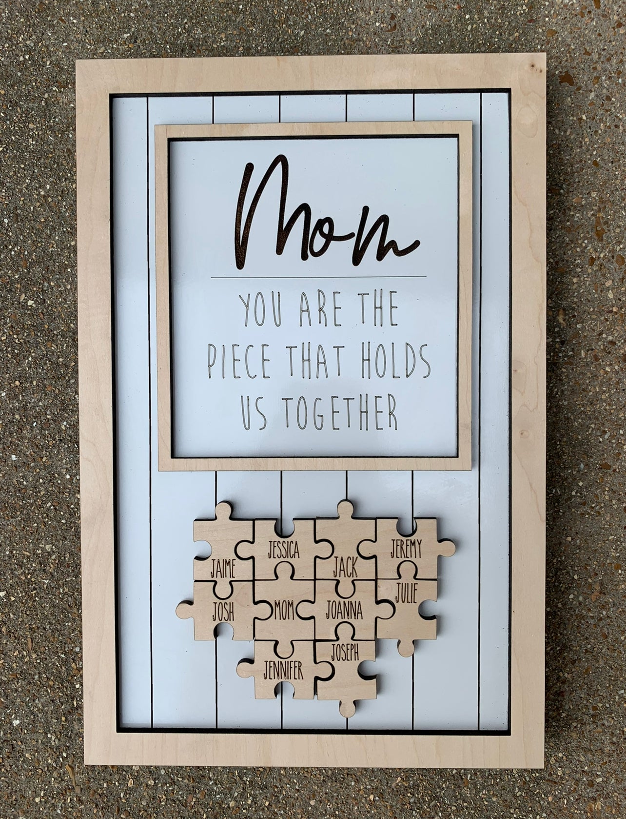 Mom You Are the Piece That Holds Us Together Mothers Day Appreciation Sign | Personalized Mothers Day Sign | Puzzle Piece Sign