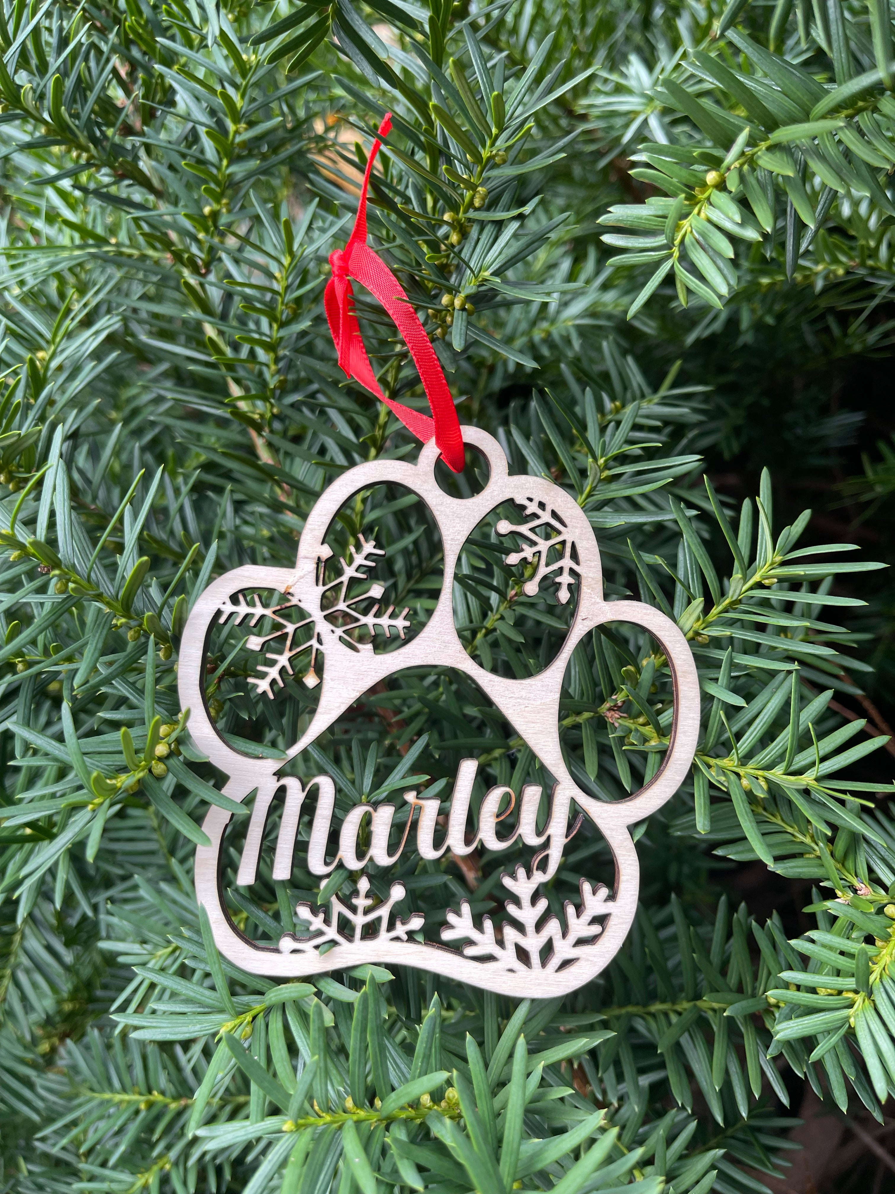 Personalized Pet Pawprint Ornament