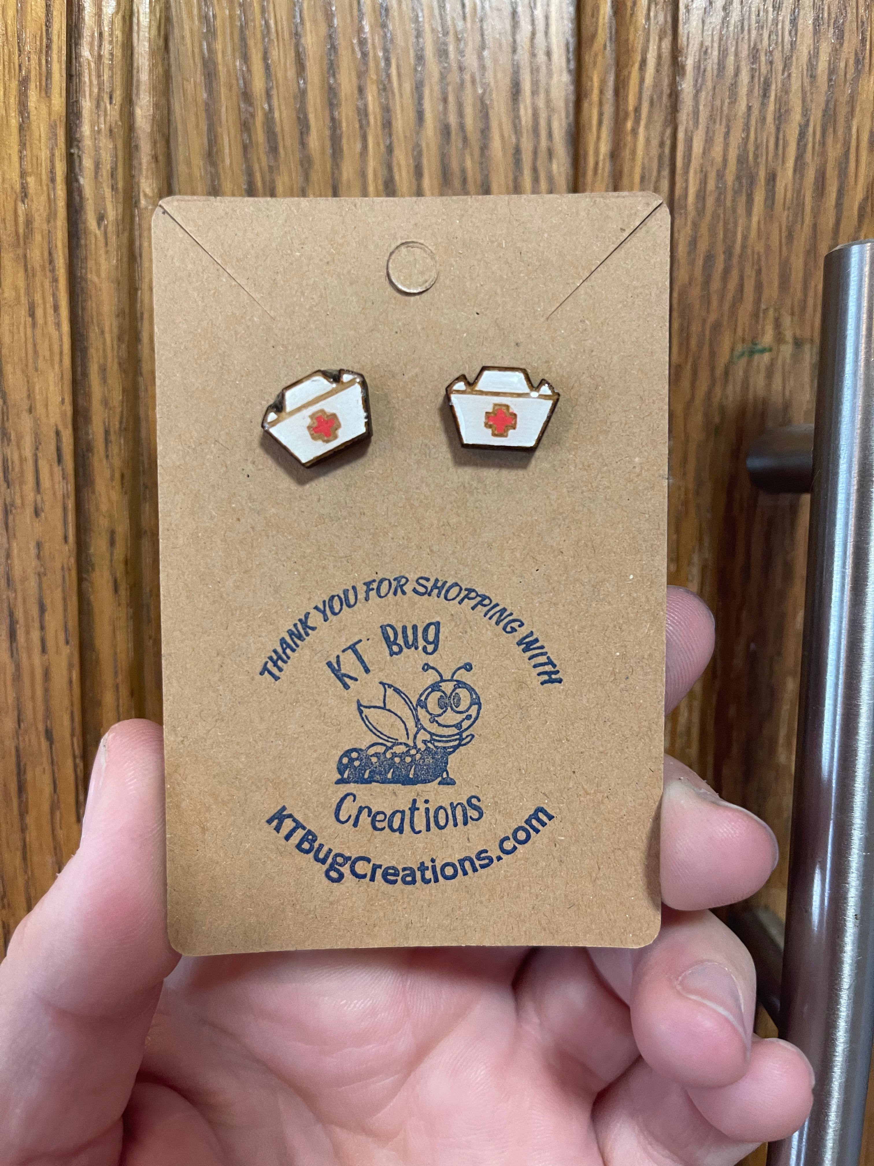 Nurses Hat Stud Earrings