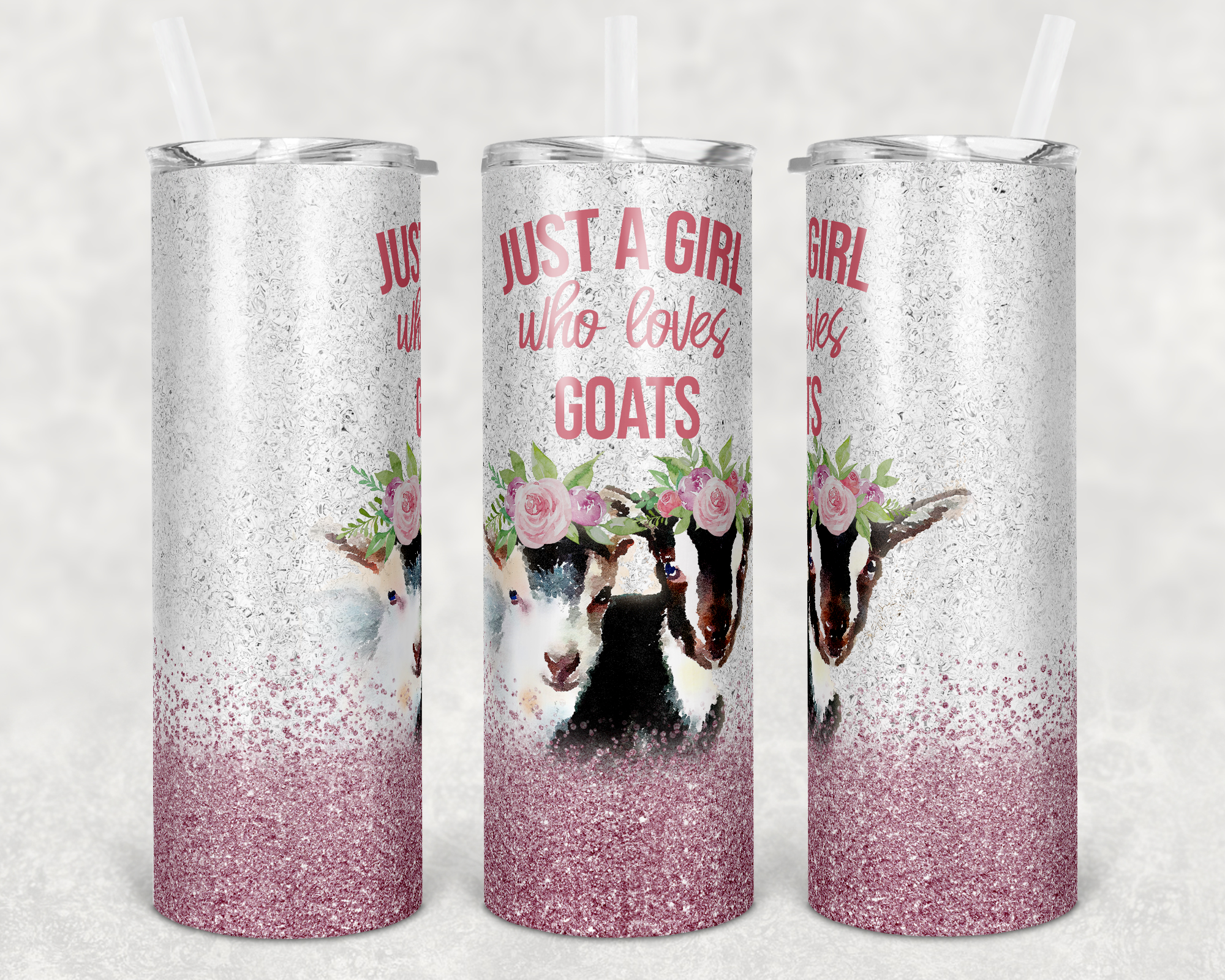 Just a Girl Who Loves Goats 20 oz Skinny Sublimation Tumbler