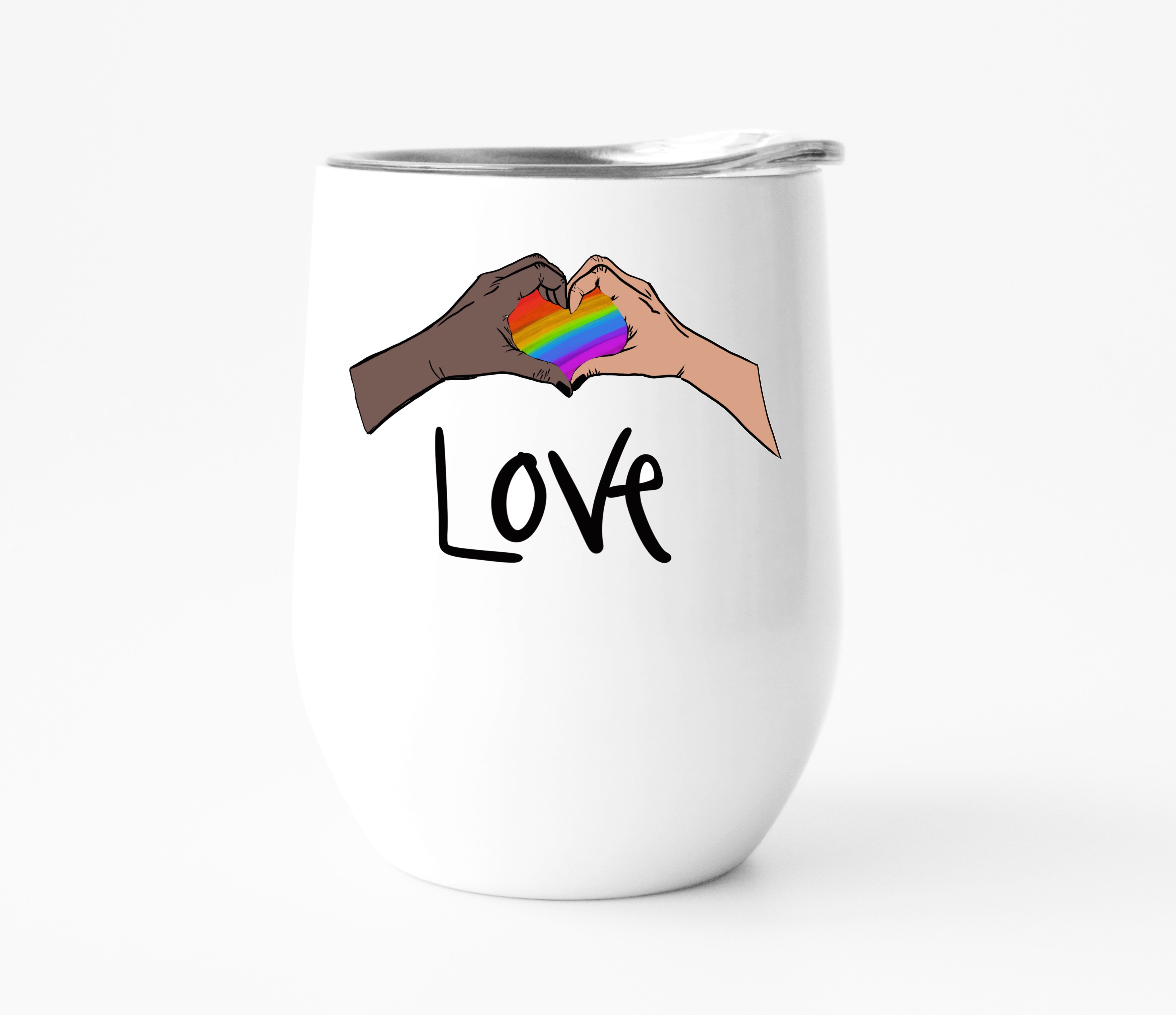 Love Heart Hands Wine Tumbler