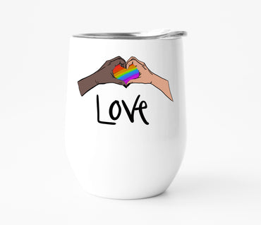 Love Heart Hands Wine Tumbler