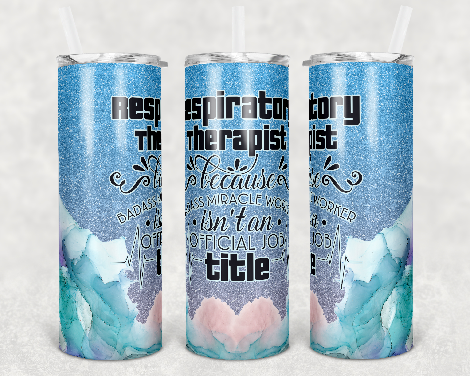 Respiratory Therapist Miracle Worker 20 oz Skinny Sublimation Tumbler