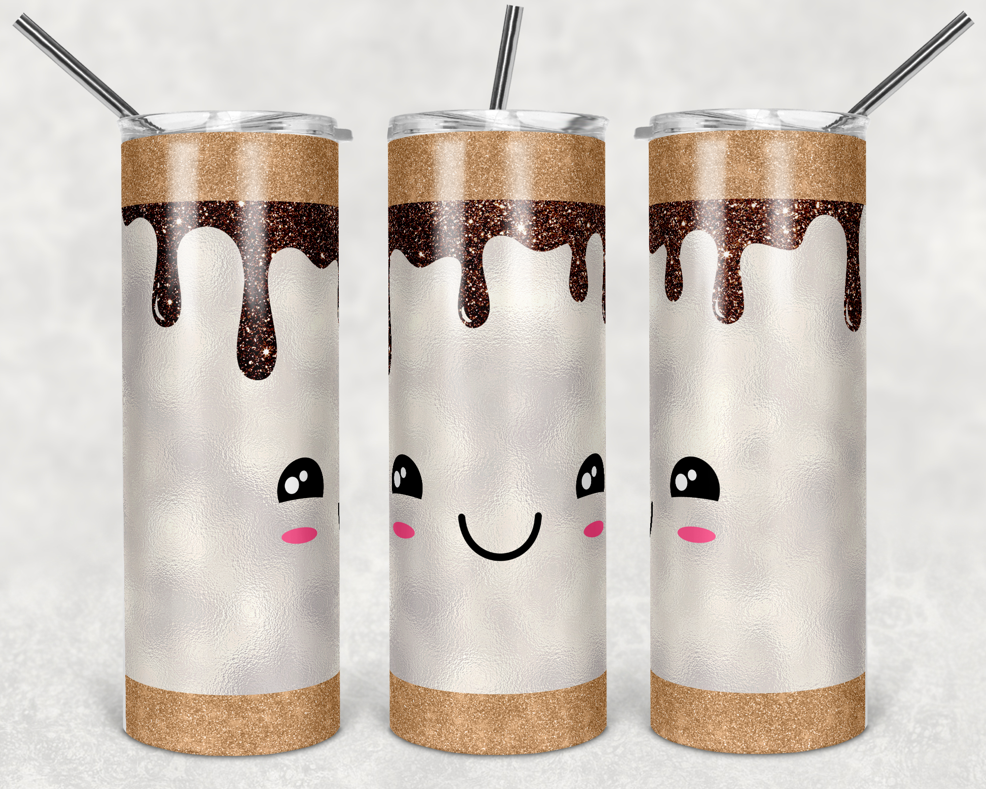 S'more Face 20 oz Skinny Sublimation Tumbler