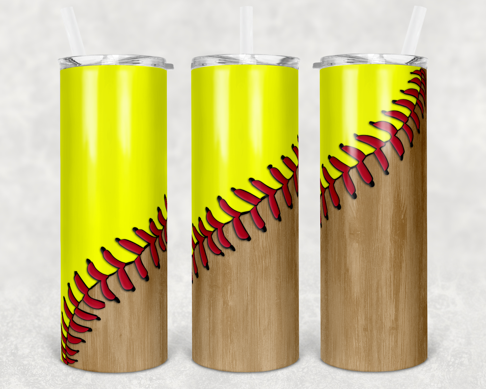Softball Laces 20 oz Skinny Sublimation Tumbler