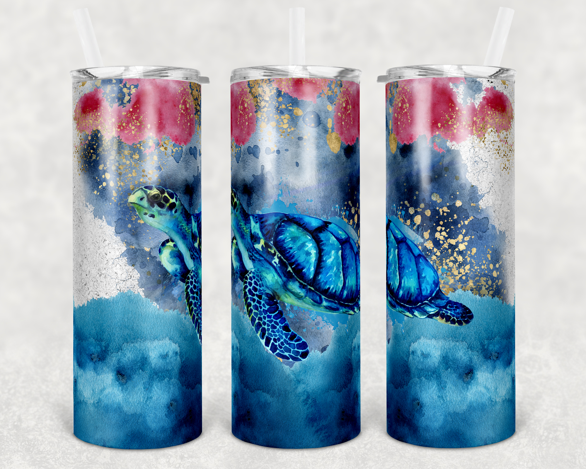 Sea Turtle 20 oz Skinny Sublimation Tumbler