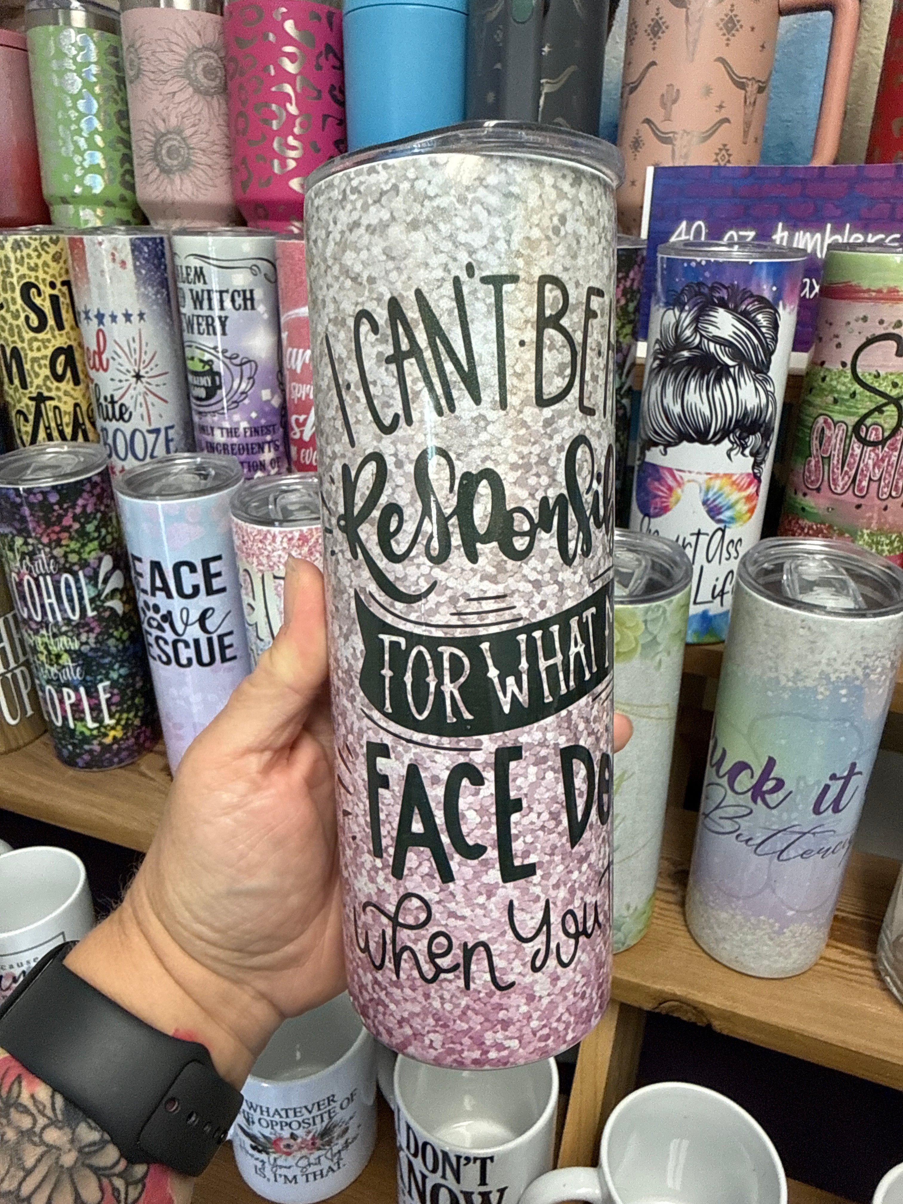 Not Responsible for My Face Holographic 20 oz RTS Tumbler