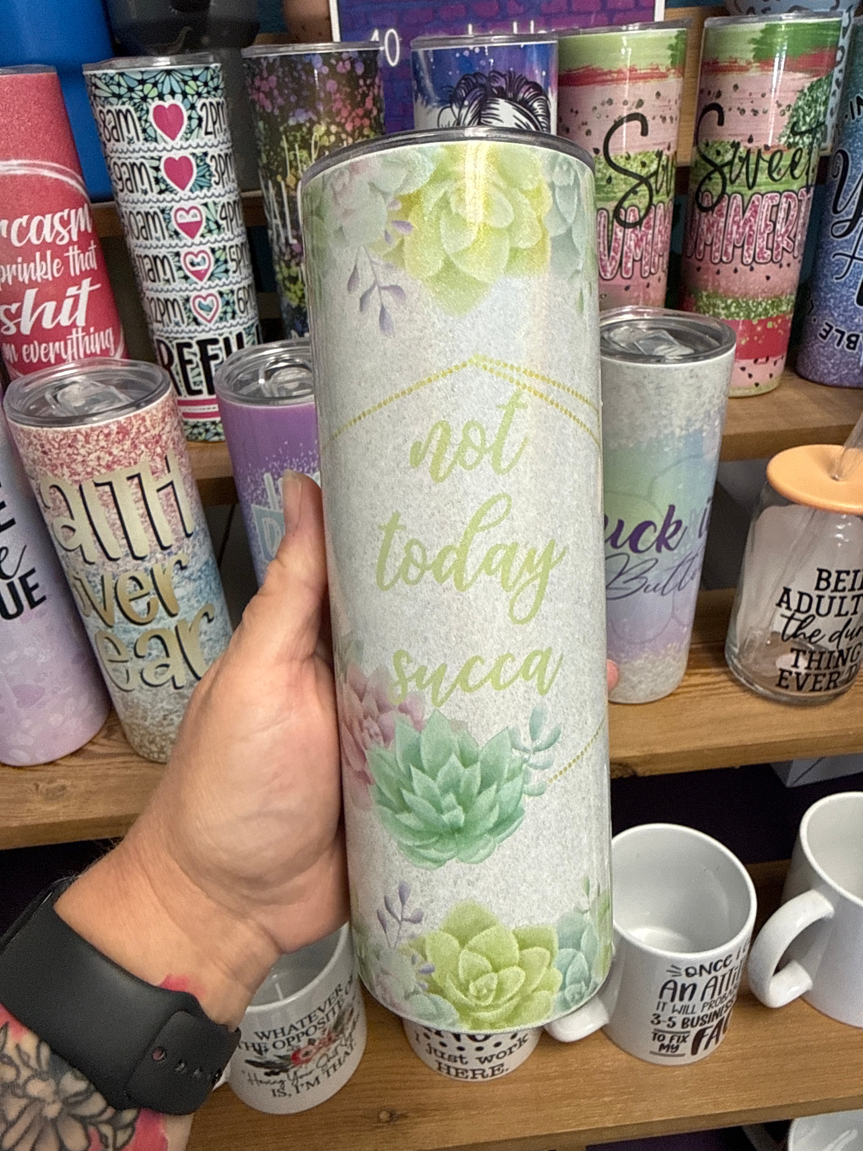 Not Today Succa Holographic 20 oz RTS Tumbler